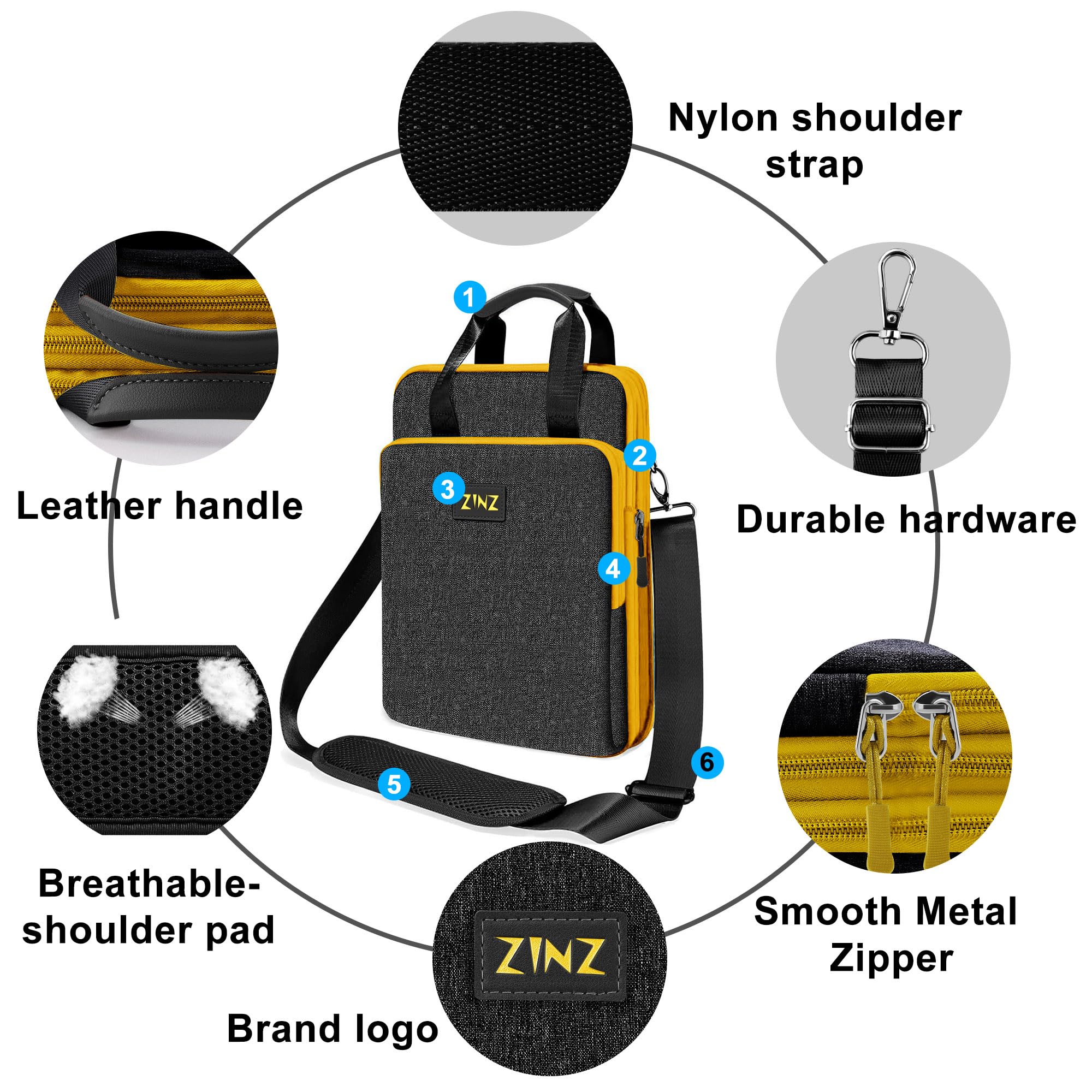ZINZ Slim Expandable Laptop Shoulder Bag for MacBook Air 13