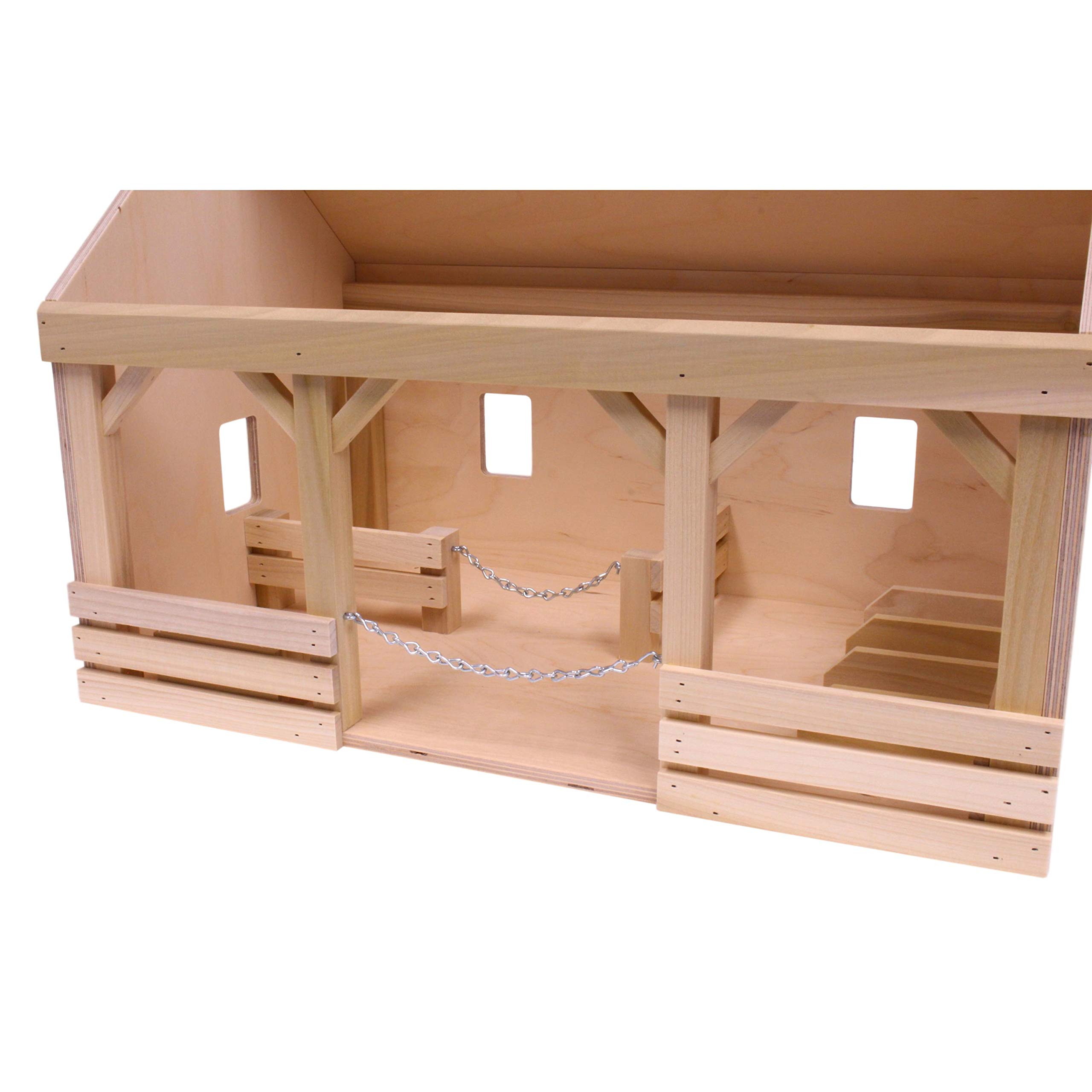 Amish-Made Large Wooden A-Frame Barn Toy with Hay Loft - Handcrafted Kids Playhouse for Farm Animal Figures & Pretend Play - Perfect for Imaginative Play, Farm-Themed Rooms & Educational Toys