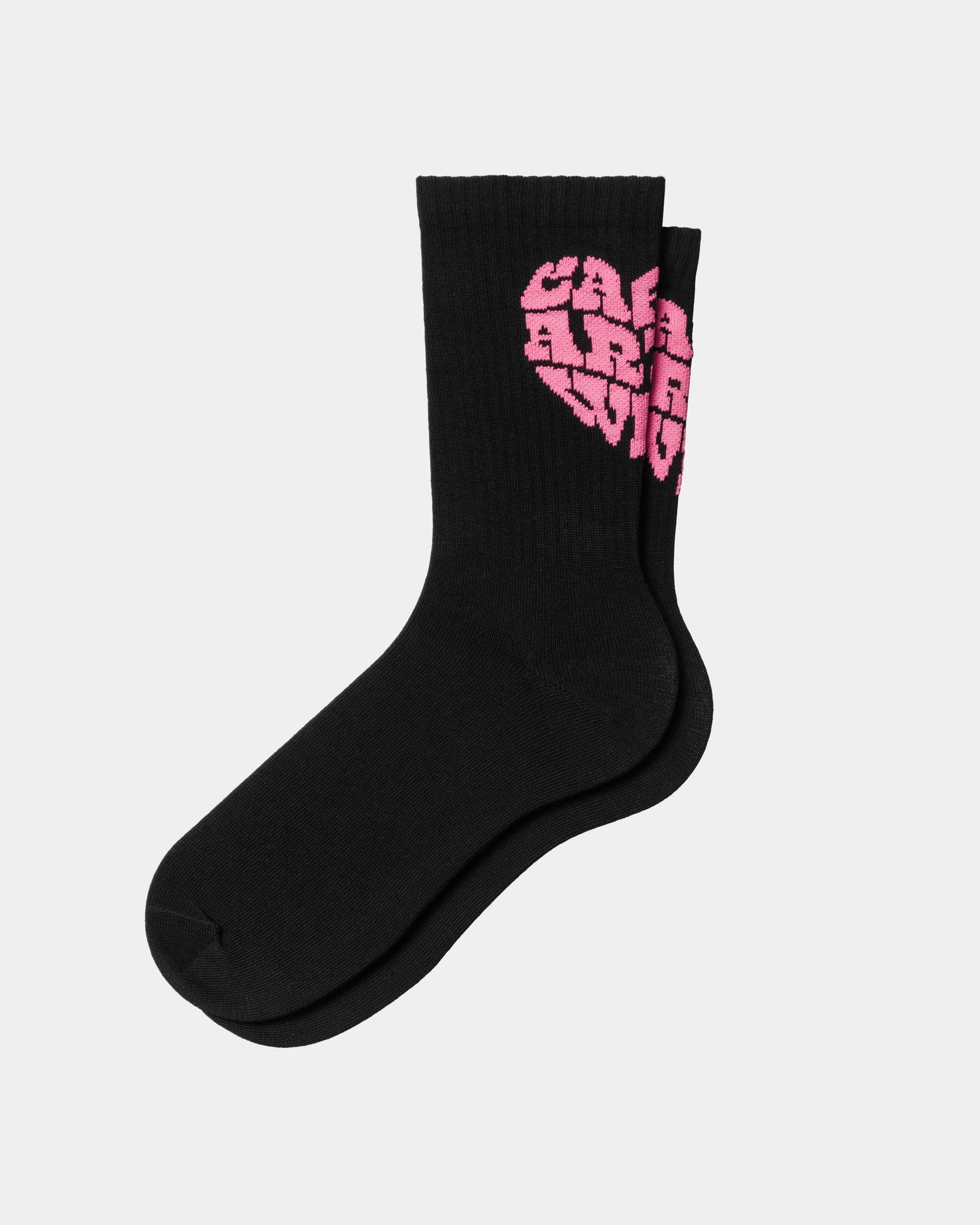 Heartbreaker Socks for Women - Black & Neon Pink Striped Crew Socks | Valentine's Day Gift, Cute Casual Wear for Date Night & Everyday Outfits