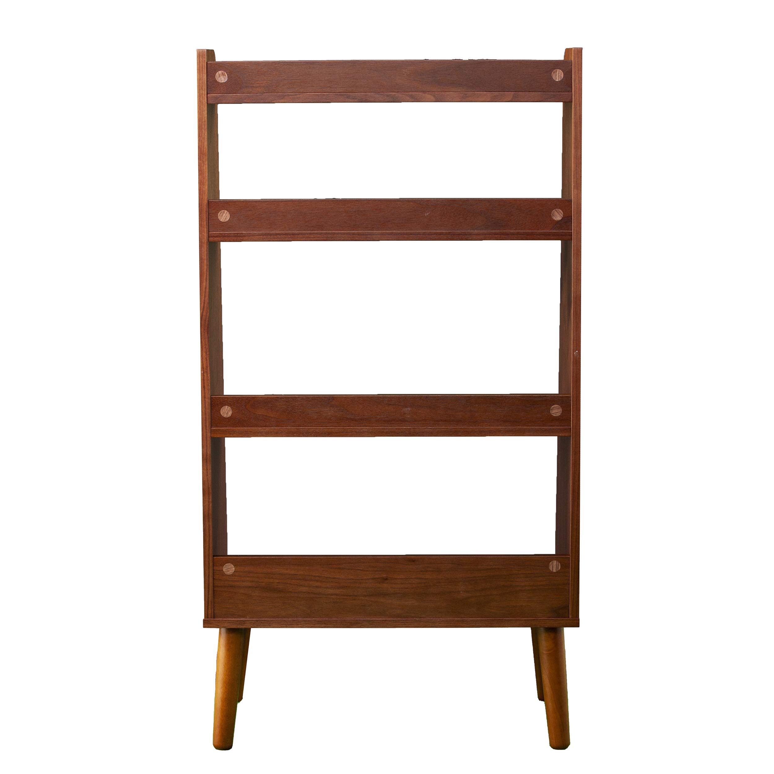 SEI Furniture Berritza Bookcase - Solid Walnut Wood Bookshelf for Living Room, Office & Study | Stylish Storage Solution for Books, Decor & Essentials
