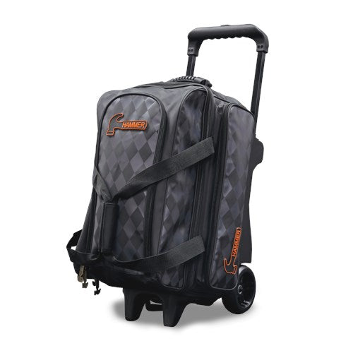 Premium Deluxe Double Roller Diamond Bowling Bag - Heavy Duty Durable Design for Professional & Casual Bowlers - Perfect for League Play, Tournaments & Practice Sessions