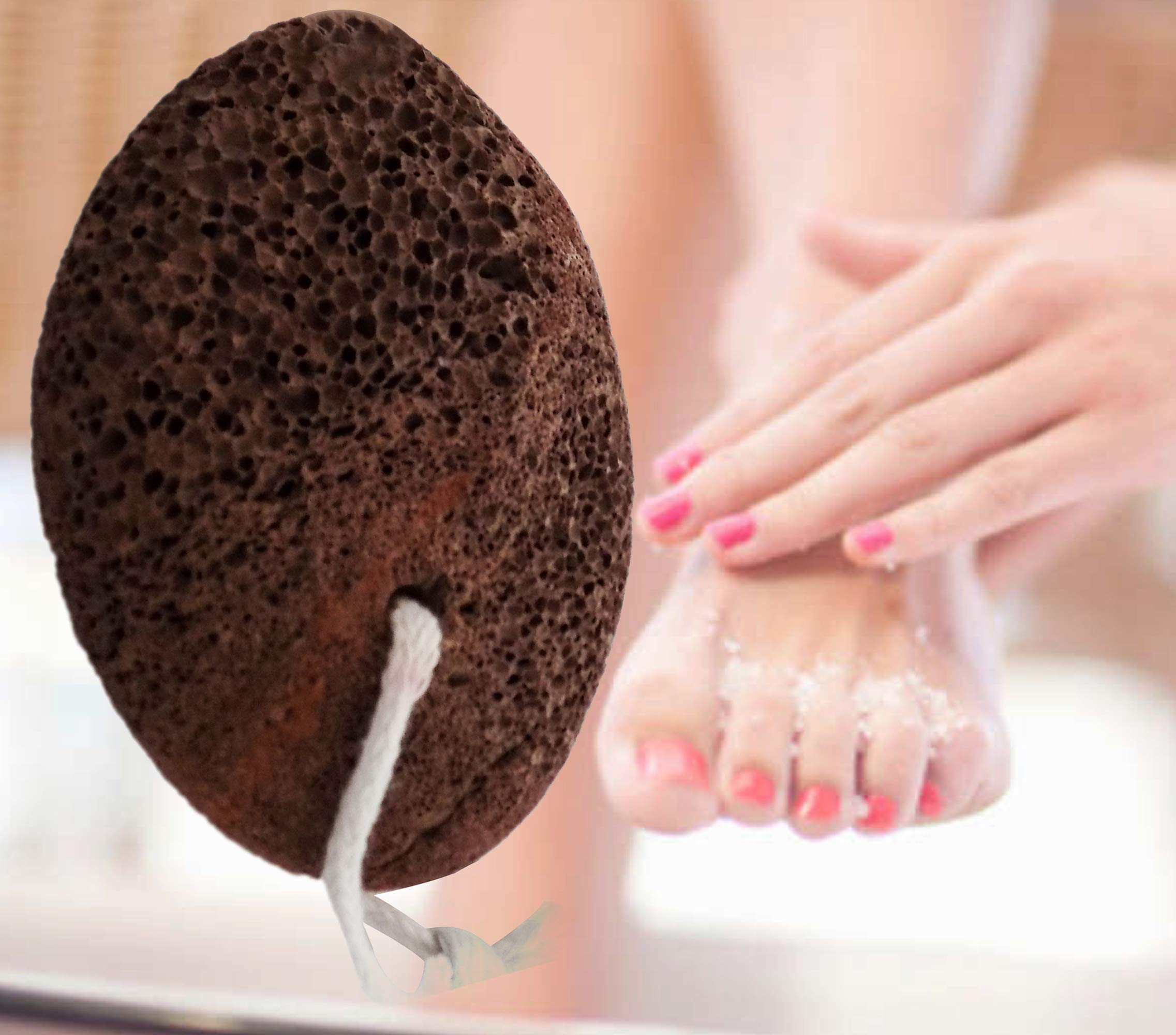 Kabello Foot Scrubber & Pumice Stone for Dead Skin Removal - Exfoliating Foot File for Men & Women - Brown (Pack of 1) - Perfect for Pedicures, Callus Removal & Soft Feet Care at Home