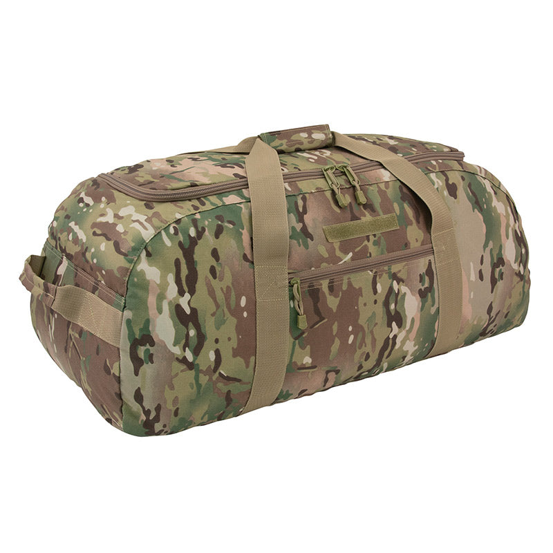 TAA Compliant Giant Military Duffel Backpack - Multicam Camouflage Tactical Gear for Outdoor Camping, Hiking & Travel