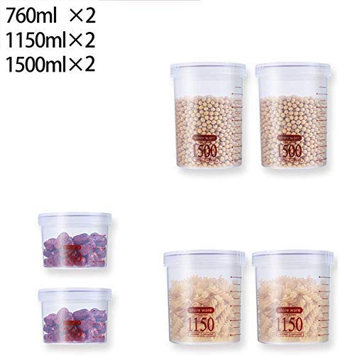 Plastic Food Storage Containers Set - Airtight, BPA-Free, Transparent Kitchen & Pantry Organizers for Snacks, Cereal, Flour, Rice & Refrigerator Use | Portable Stackable Food Storage Boxes for Home & Office Organization