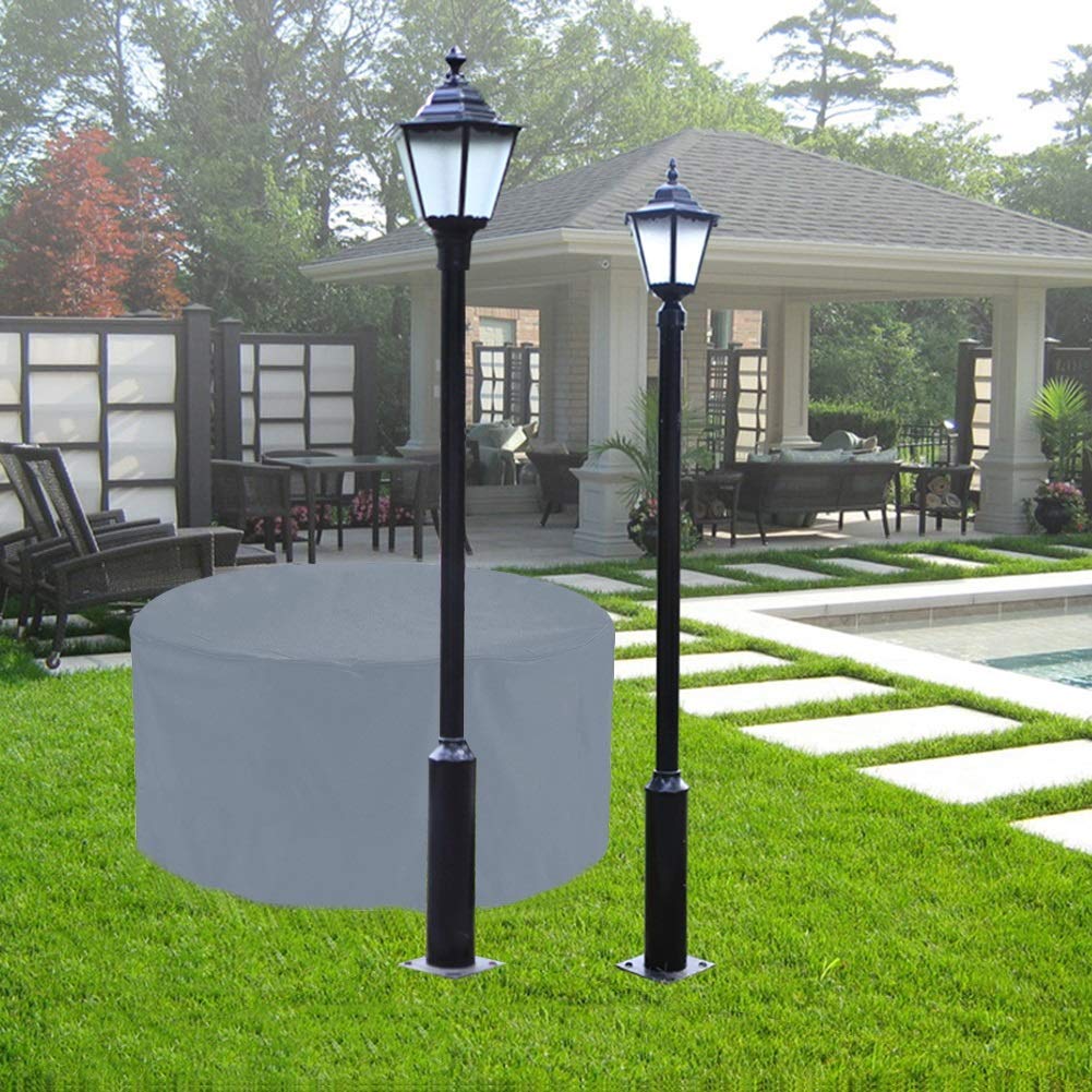 Waterproof Round Garden Furniture Covers 185x110cm - Gray Outdoor Patio Sofa Covers, Heavy-Duty Oxford Fabric for All-Weather Protection | Perfect for Garden, Patio, and Backyard Furniture