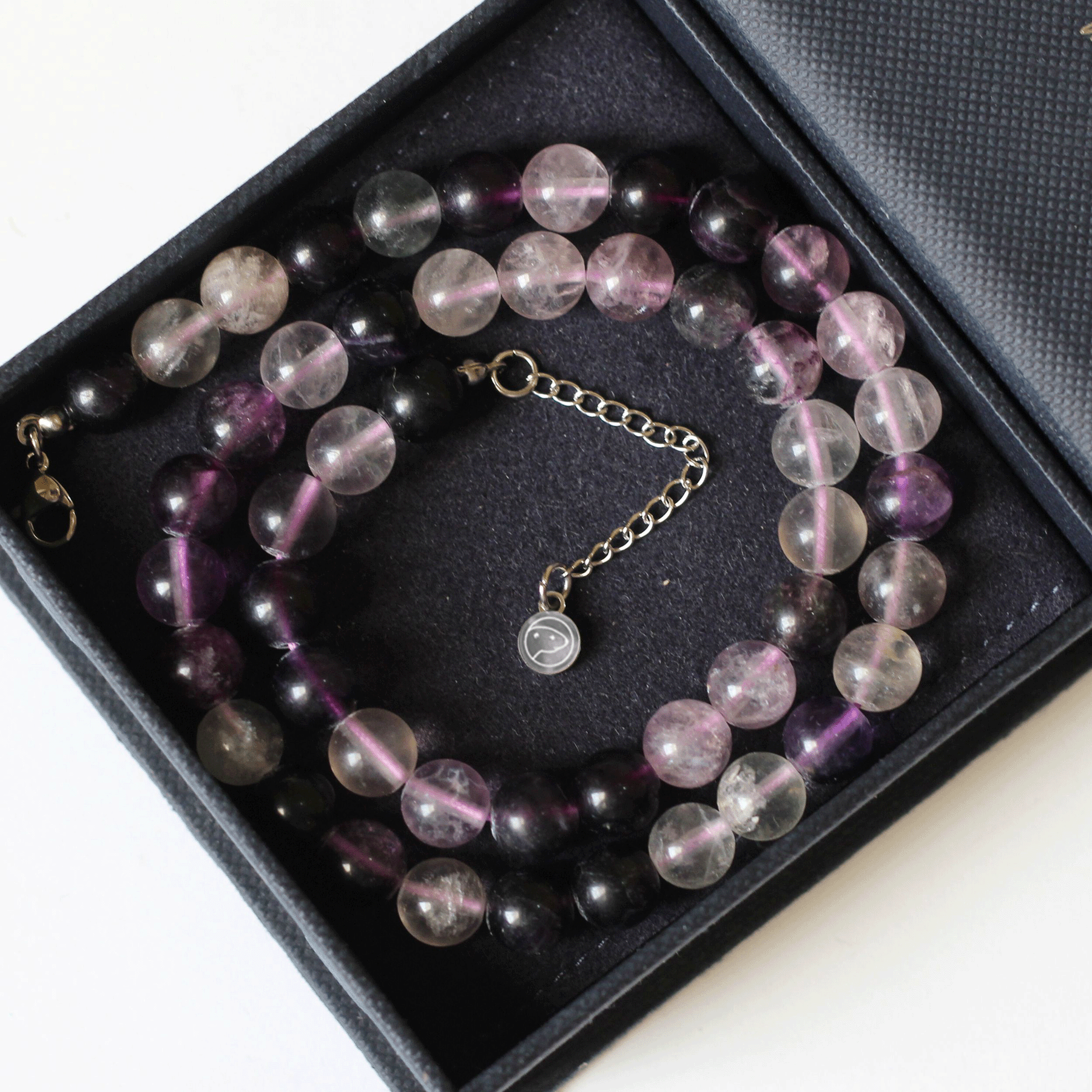 Purple Fluorite Beaded Necklace for Women - Natural Healing Crystal Jewelry for Chakra Balancing & Positive Energy - Perfect for Meditation, Yoga & Spiritual Gifts