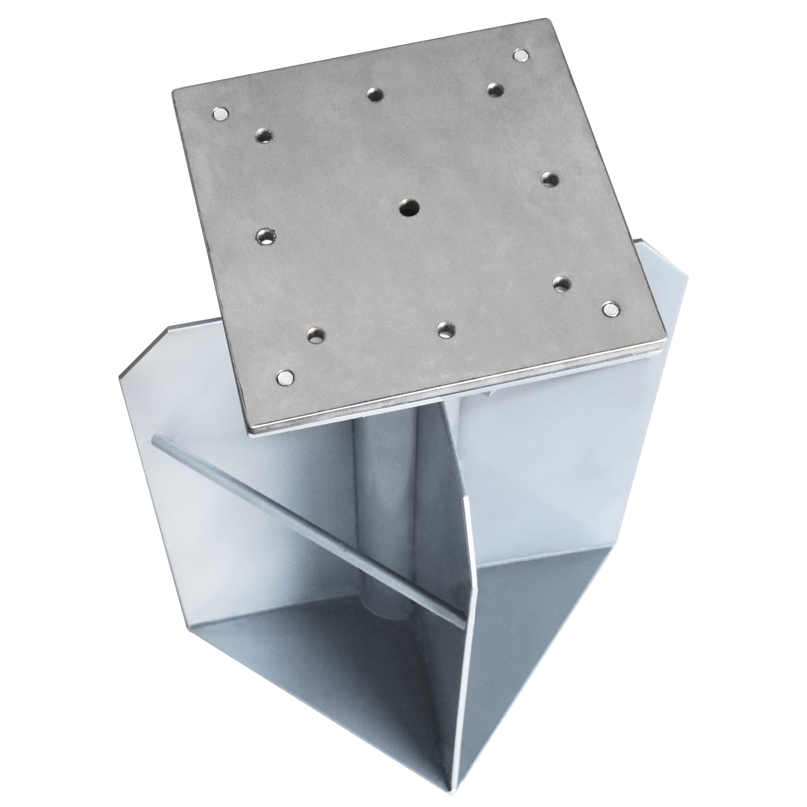 Heavy Duty In-Ground Umbrella Base Stand for Offset Cantilever Patio Umbrella - Silver | EliteShade USA | Perfect for Poolside, Backyard, and Outdoor Dining Areas