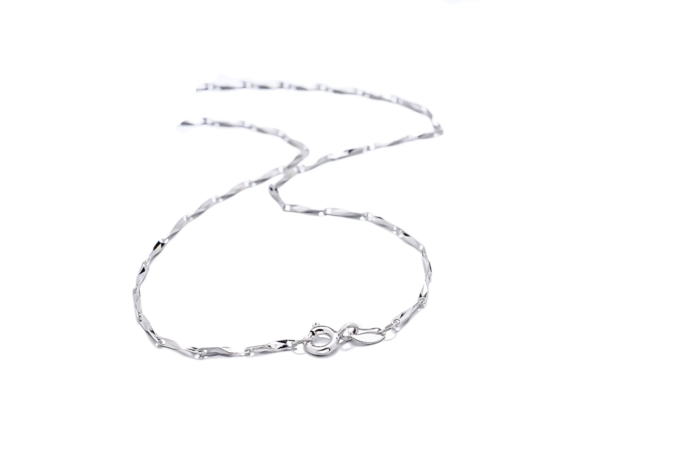 0.8mm Sterling Silver Chain Necklace for Men & Women - 16 Inch Hip Hop Bar Necklace with Extender - Perfect for Casual Wear, Gifts & Jewelry Layering