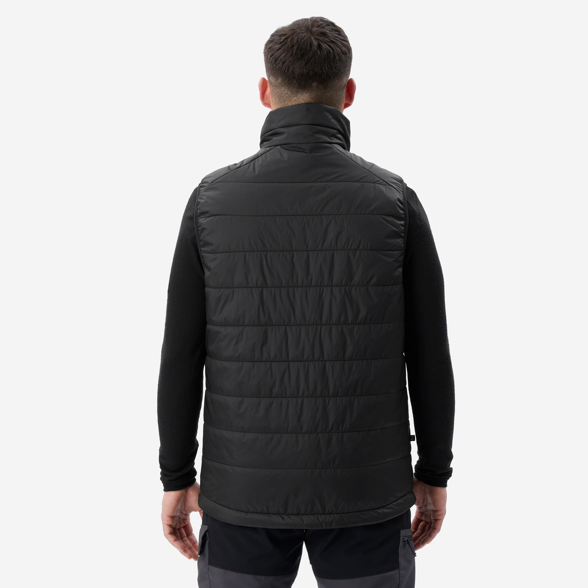 Forclaz Men's MT100 Synthetic Puffer Vest - Lightweight Warm Winter Jacket for Outdoor Hiking & Camping | Water-Resistant Insulated Vest for Men's Activewear