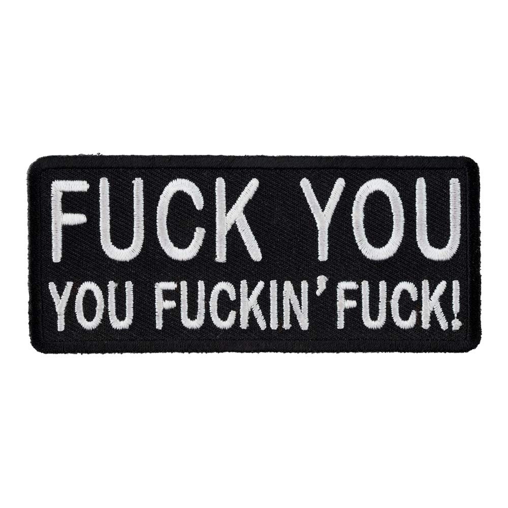 Fuck You Patch - Vulgar Sayings Iron-On Embroidered Patch for Jackets, Hats & Bags - Punk Rock DIY Accessories for Rebellious Style