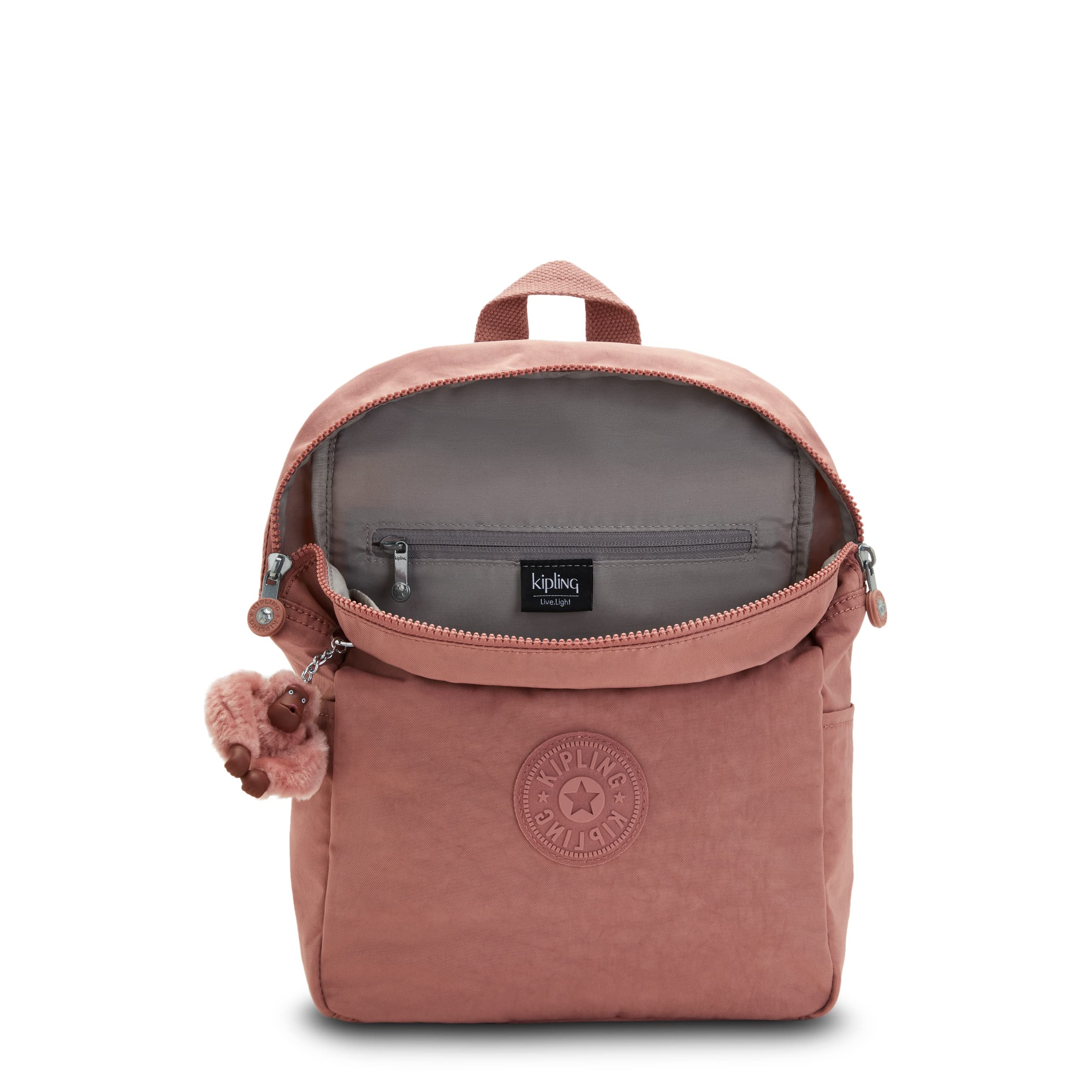 Kipling Women's Ferris Backpack - Adjustable Padded Shoulder Straps, Built-in Accessories Organizer, Durable Nylon Travel Bag with Iconic Monkey Keychain - Perfect for Work, School & Travel