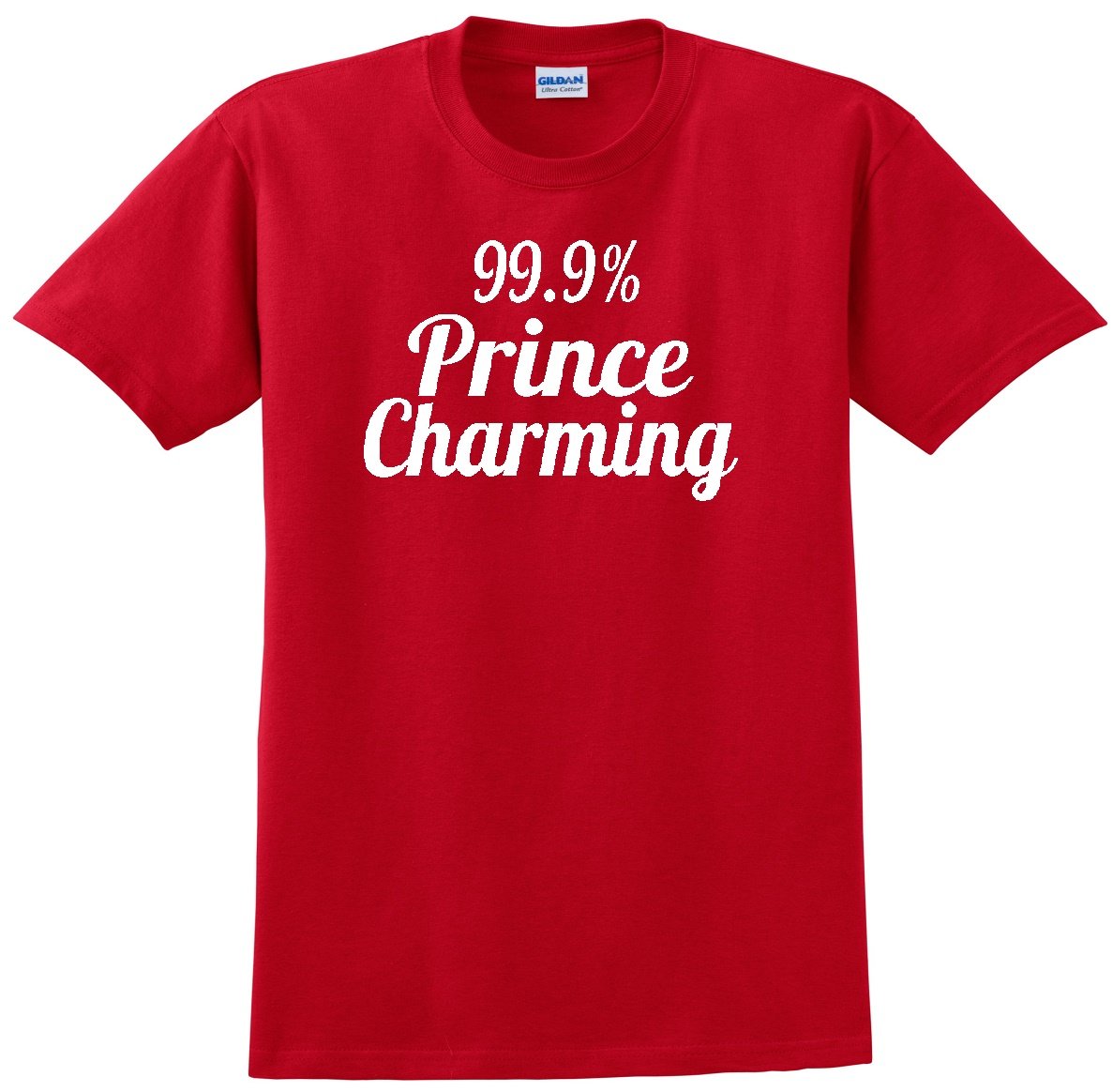 Prince Charming Red T-Shirt for Men - 99.9% Cotton Soft Comfort Fit Tee - Perfect for Casual Wear, Date Nights & Everyday Outfits
