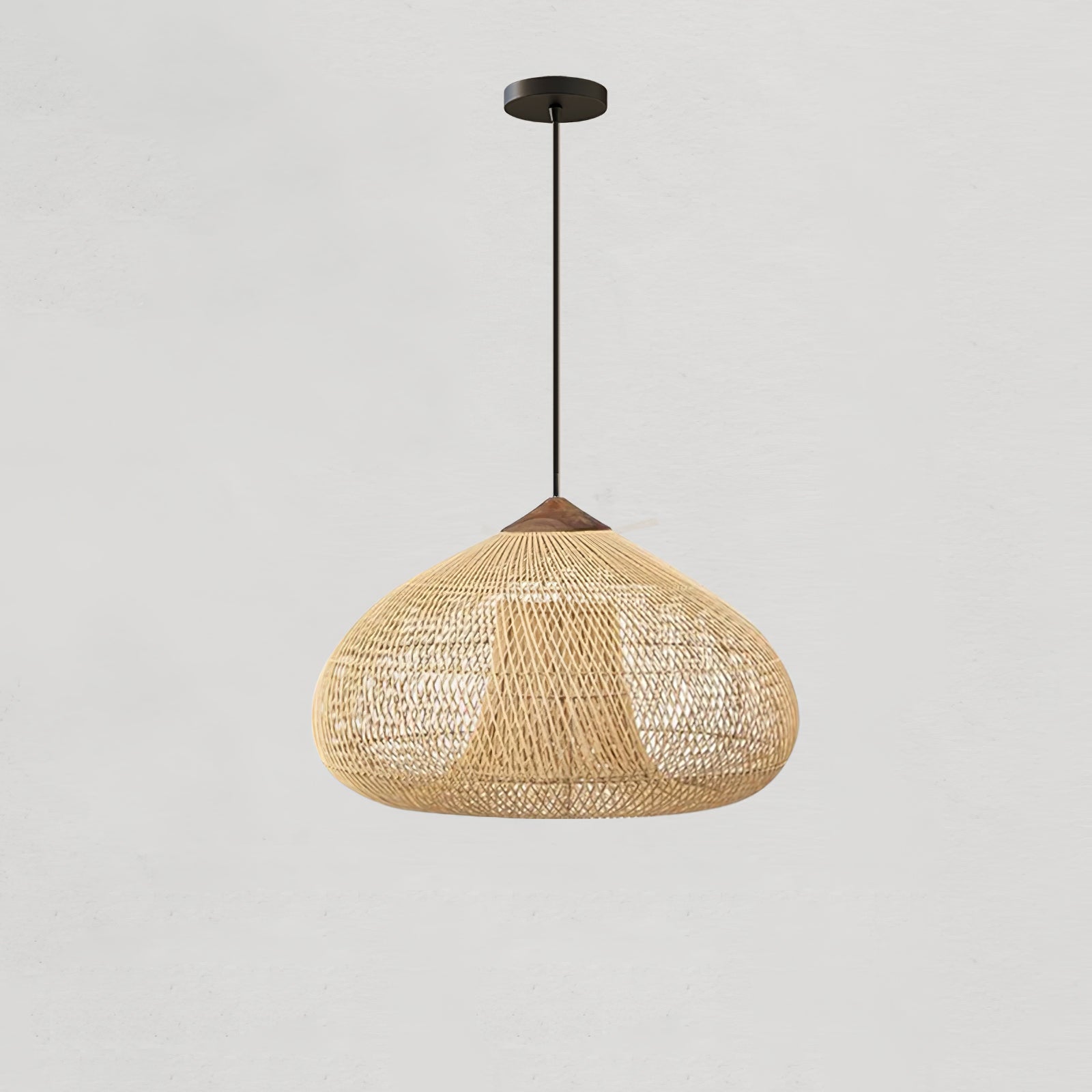 Handwoven Braided Rattan Pendant Light - Natural Boho Ceiling Lamp for Living Room, Bedroom & Dining Room Decor
