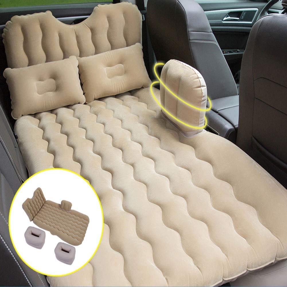 Universal SUV Car Air Mattress - Inflatable Back Seat Bed for Travel & Camping | Portable Sleep Pad for Road Trips, Cars & SUVs | Beige | Perfect for Long Drives, Camping & Roadside Rest