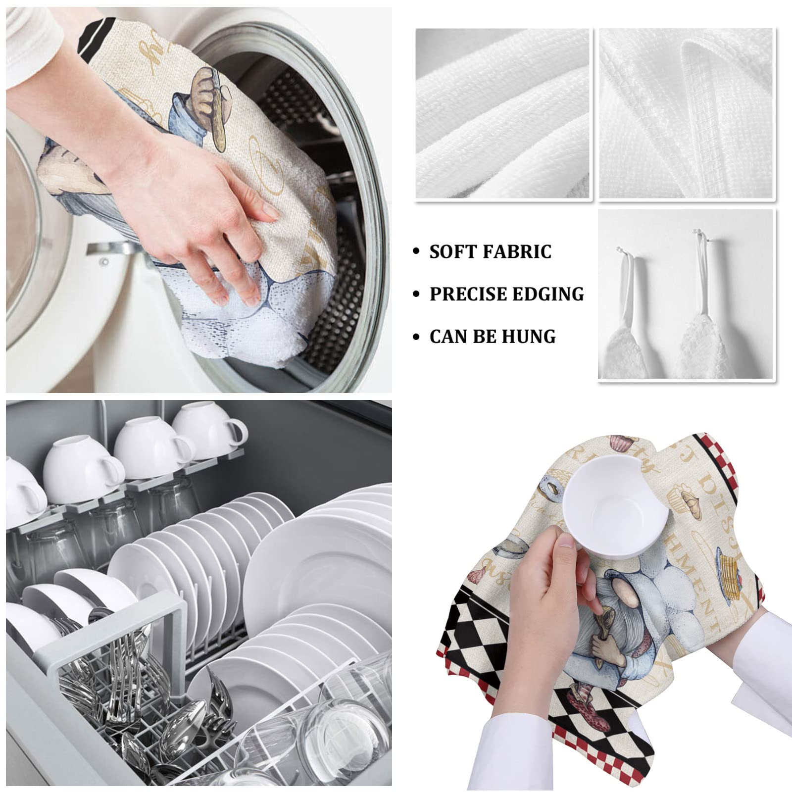 Premium 4-Pack Kitchen Towels Set - 18