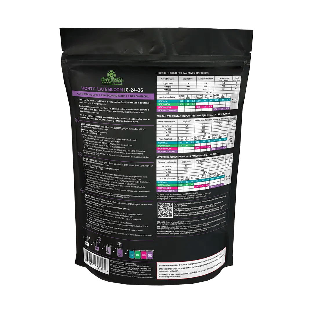 Green Planet Horti Late Bloom (0-24-26) - High Phosphorus Flowering Fertilizer for Indoor & Outdoor Plants - Perfect for Roses, Orchids, and Hydrangeas