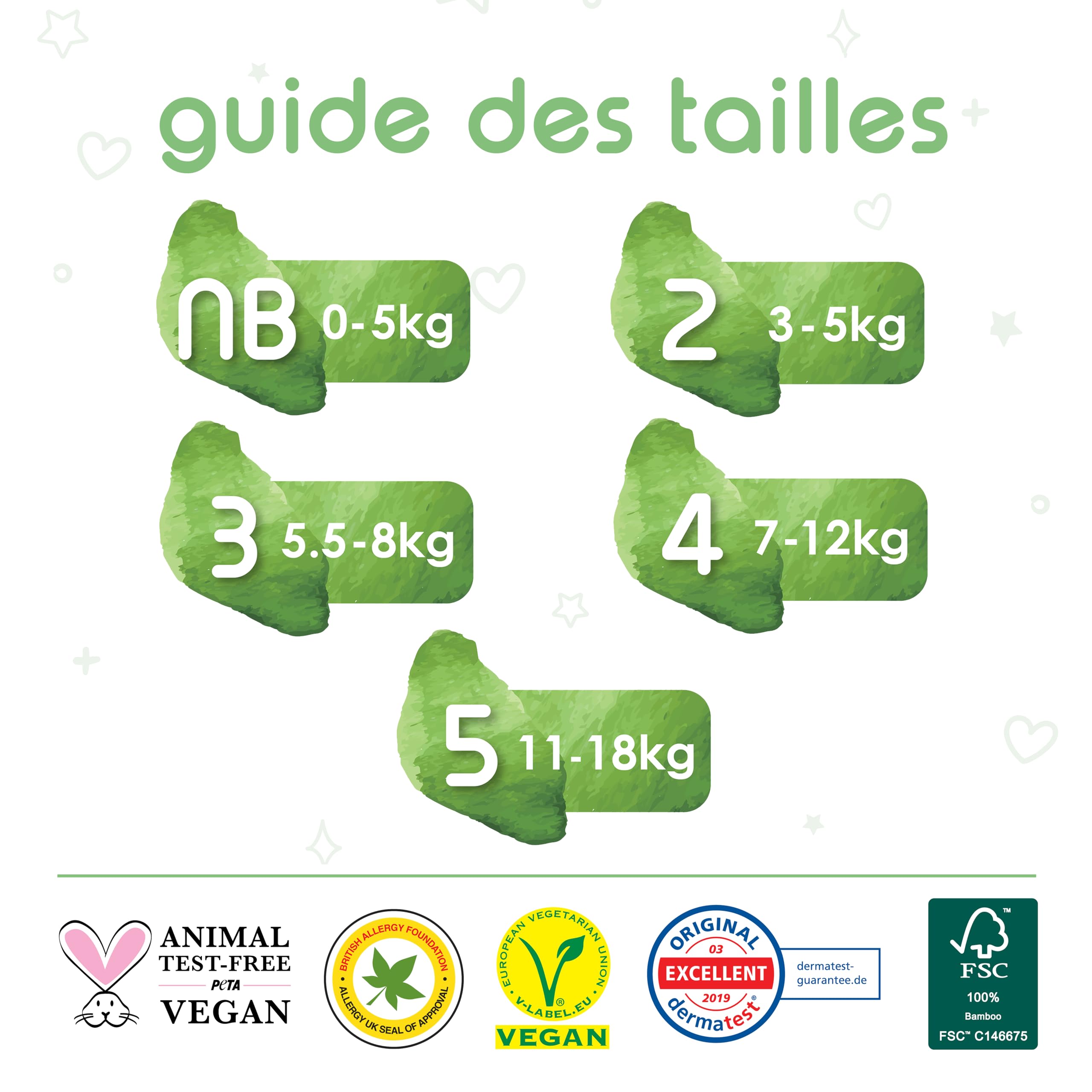 PureBorn Size 3 Baby Diapers (5-8 kg / 11-18 lbs), Ultra Absorbent & Hypoallergenic, Soft Bamboo Diapers for Infants 4-7 Months, Dermatologist Tested, Leak Proof & Eco-Friendly - Perfect for Overnight Protection & Sensitive Skin Care