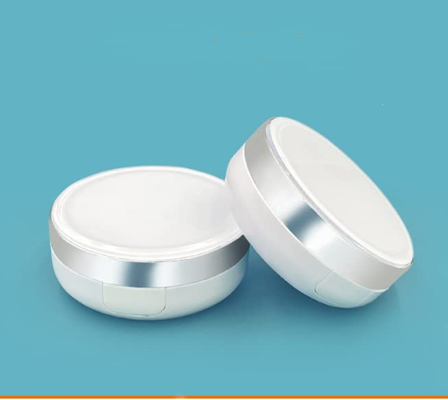 Luxury White Gold Trim Air Cushion Foundation Box - Portable Makeup Powder Container for BB Cream & CC Cream | Perfect for Travel, Touch-Ups & On-the-Go Makeup Application