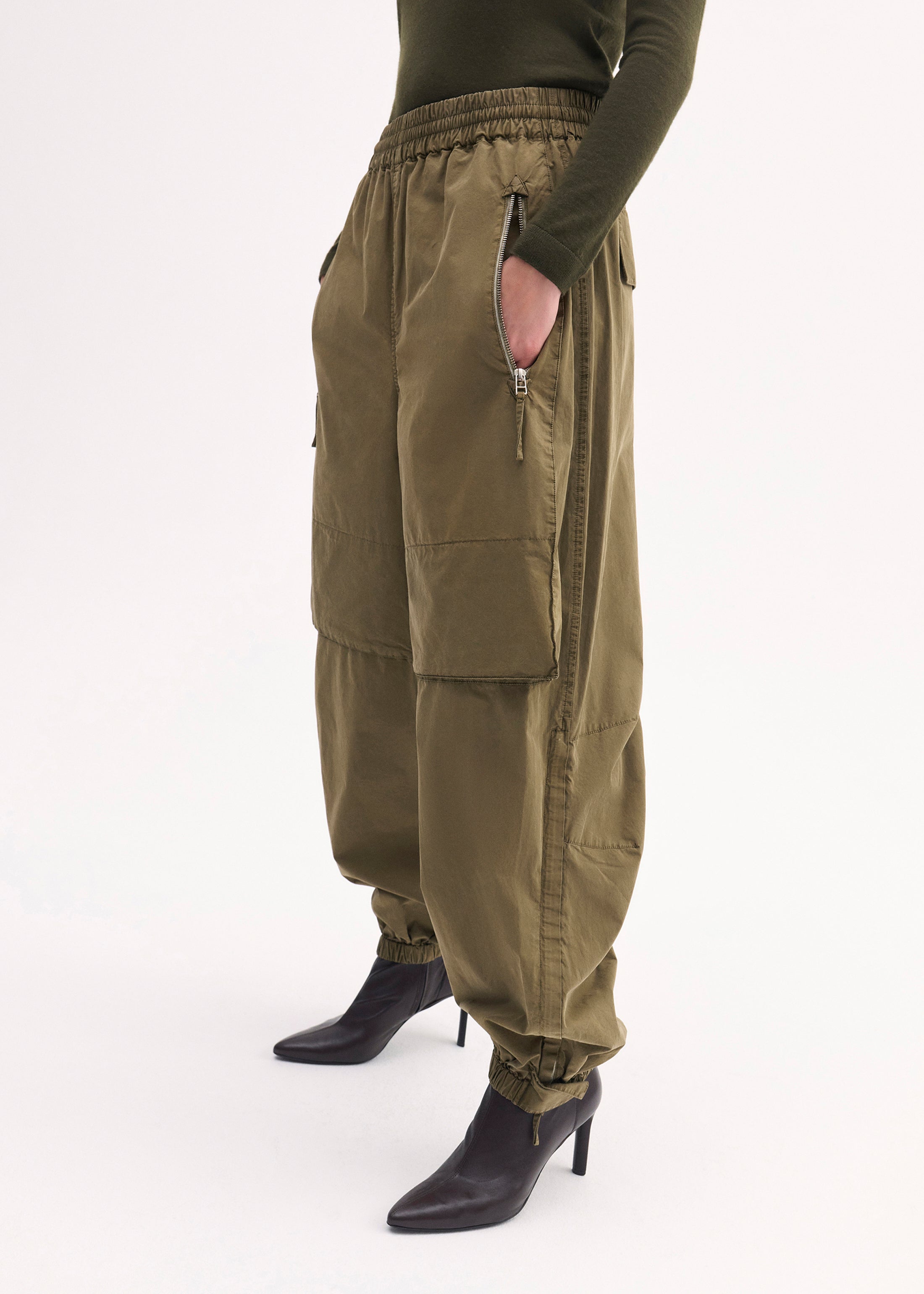 Men's Olive Cotton Twill Utility Pants - Durable Workwear for Outdoor Activities, Hiking & Casual Wear