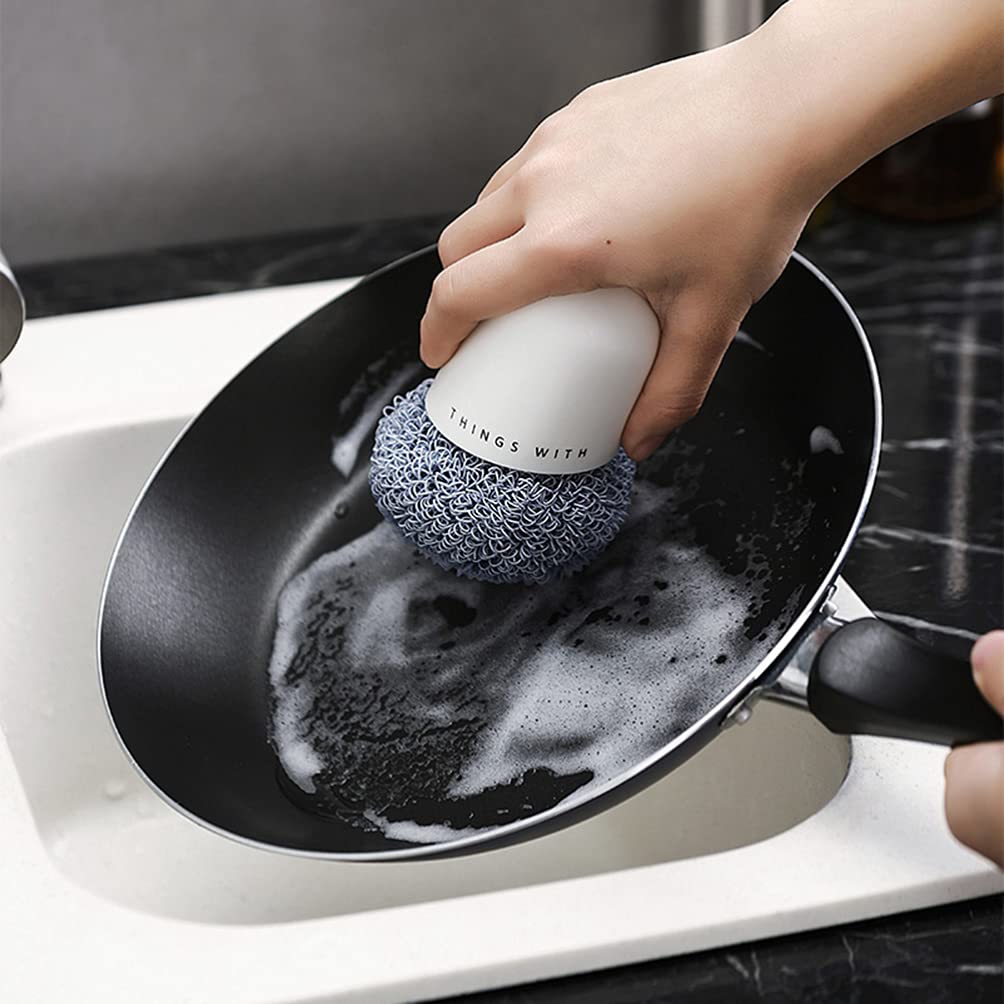 2-Pack Washing Brush & Pan Brush Set - Heavy Duty Cleaning Brushes for Kitchen, Bathroom, Floors - Perfect for Scrubbing Pots, Pans, Tiles, and Grout