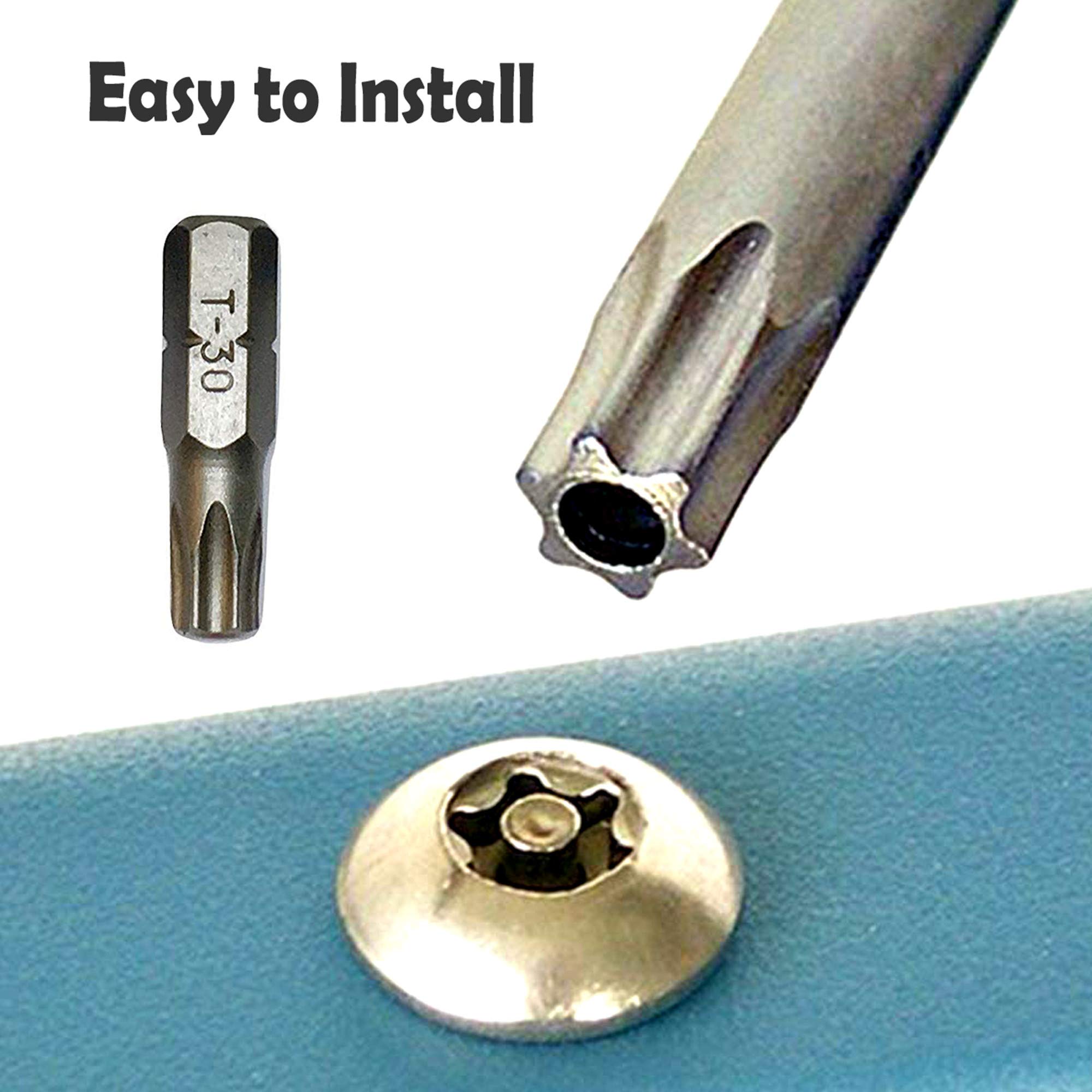 Aootf Anti-Theft Stainless Steel License Plate Screws - Tamper Resistant M6 (1/4