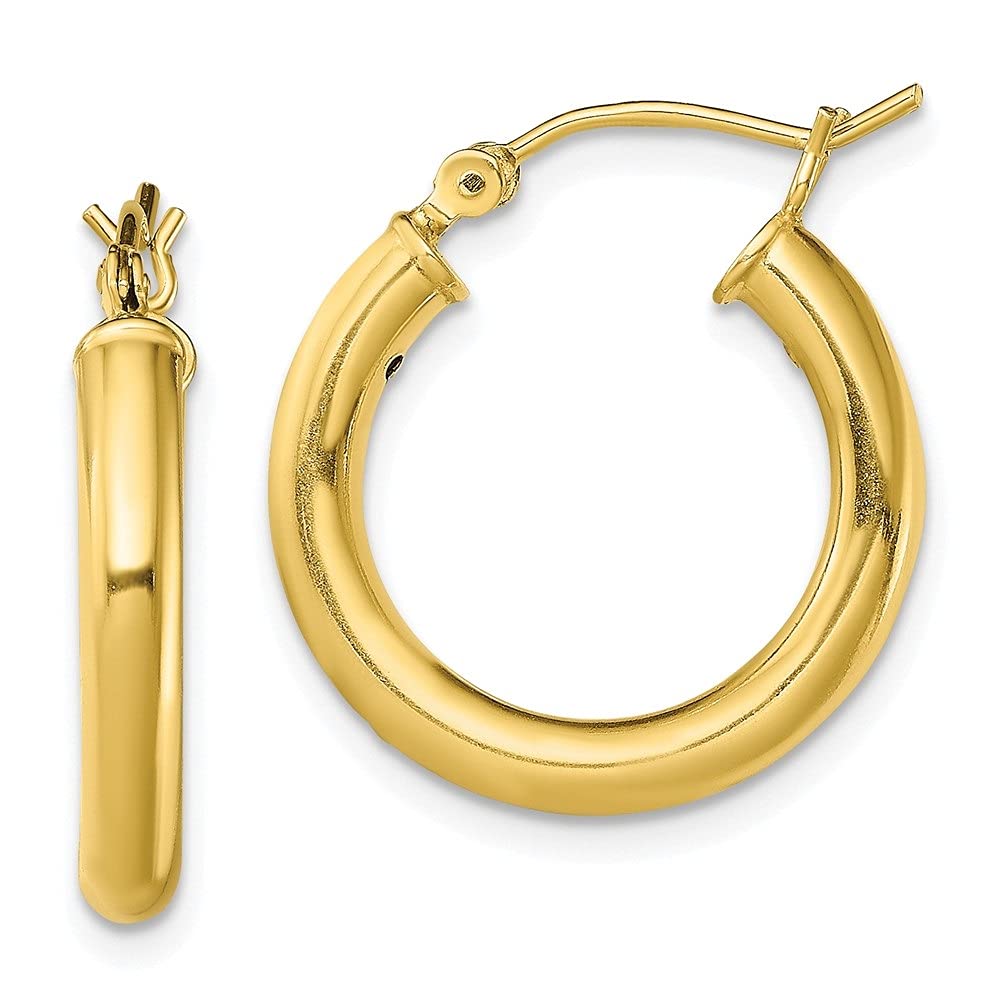 925 Sterling Silver Gold-Tone Polished Hoop Earrings for Women | Hypoallergenic Fine Jewelry | Gift for Her, Birthday, Anniversary, Wedding