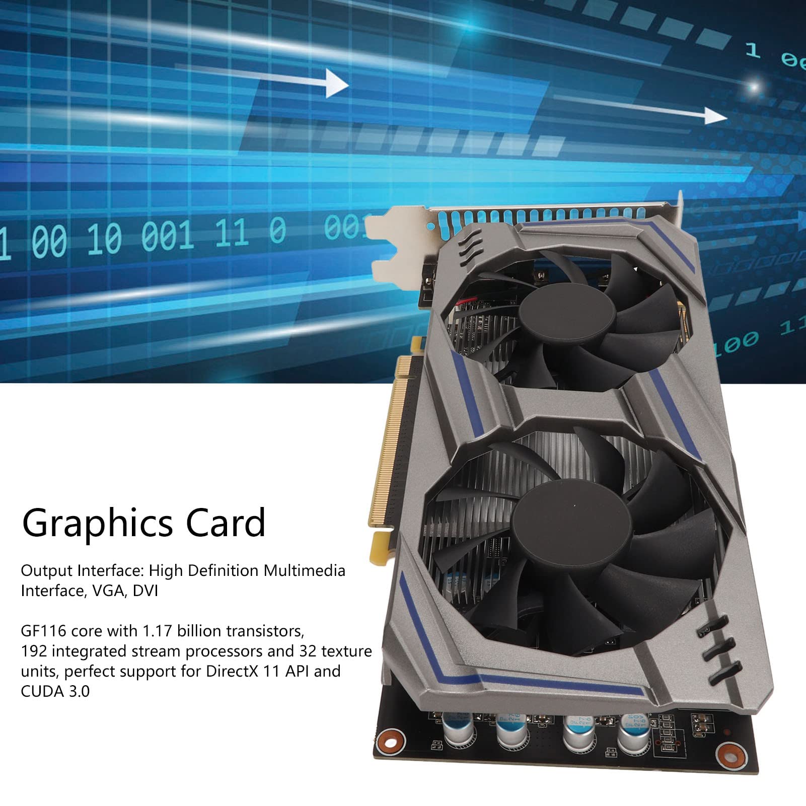 NVIDIA GTX 550 Ti 8GB GDDR5 128-bit Gaming Graphics Card with Dual Fan Cooling for PC - High Performance for 1080p Gaming, Video Editing & Crypto Mining
