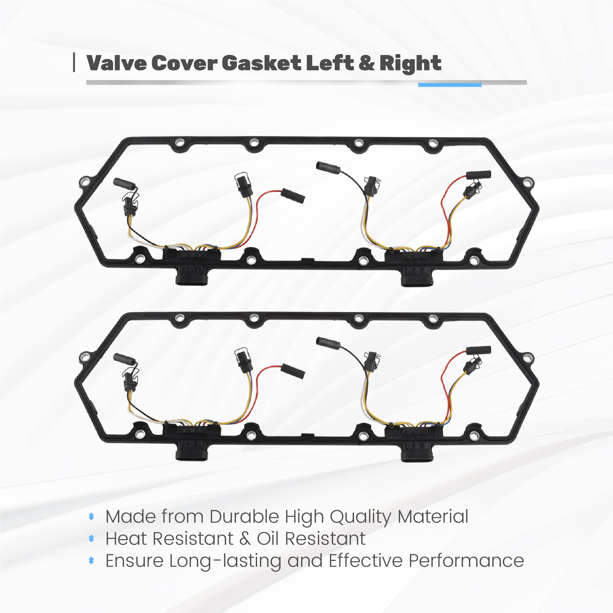 Valve Cover Gasket Kit with 8 Glow Plugs, 4 Injector Glow Plug Harnesses, Relay Solenoid & Controller - Compatible with 1998-2003 7.3L Ford Powerstroke Diesel Engine - Perfect for Engine Repairs & Maintenance
