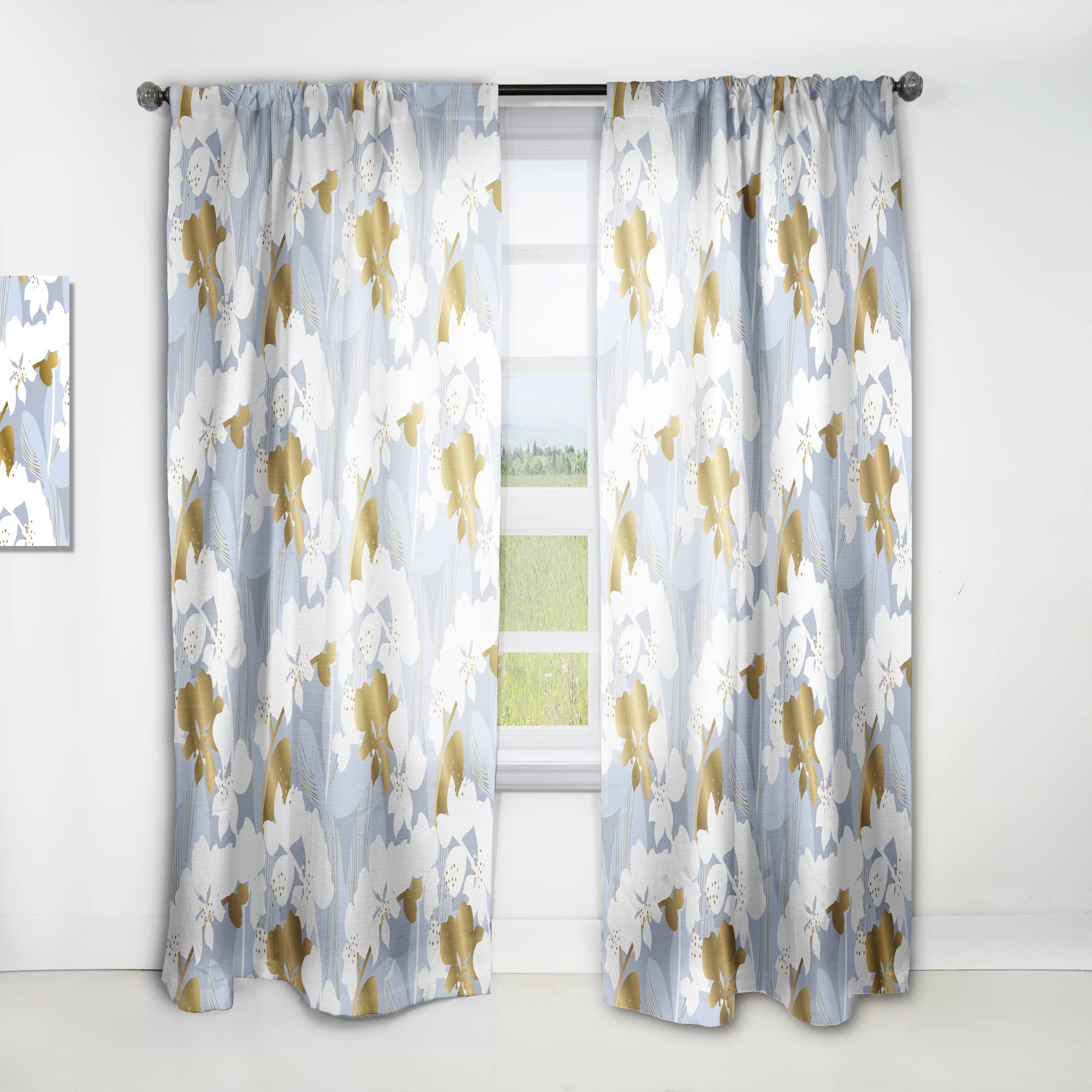Orchid Blossom Thermal Insulated Curtains - 52x95 Inch Single Panel Window Drapes for Bedroom & Living Room - Energy Efficient Blackout Curtains for Home Decor, Noise Reduction & Privacy