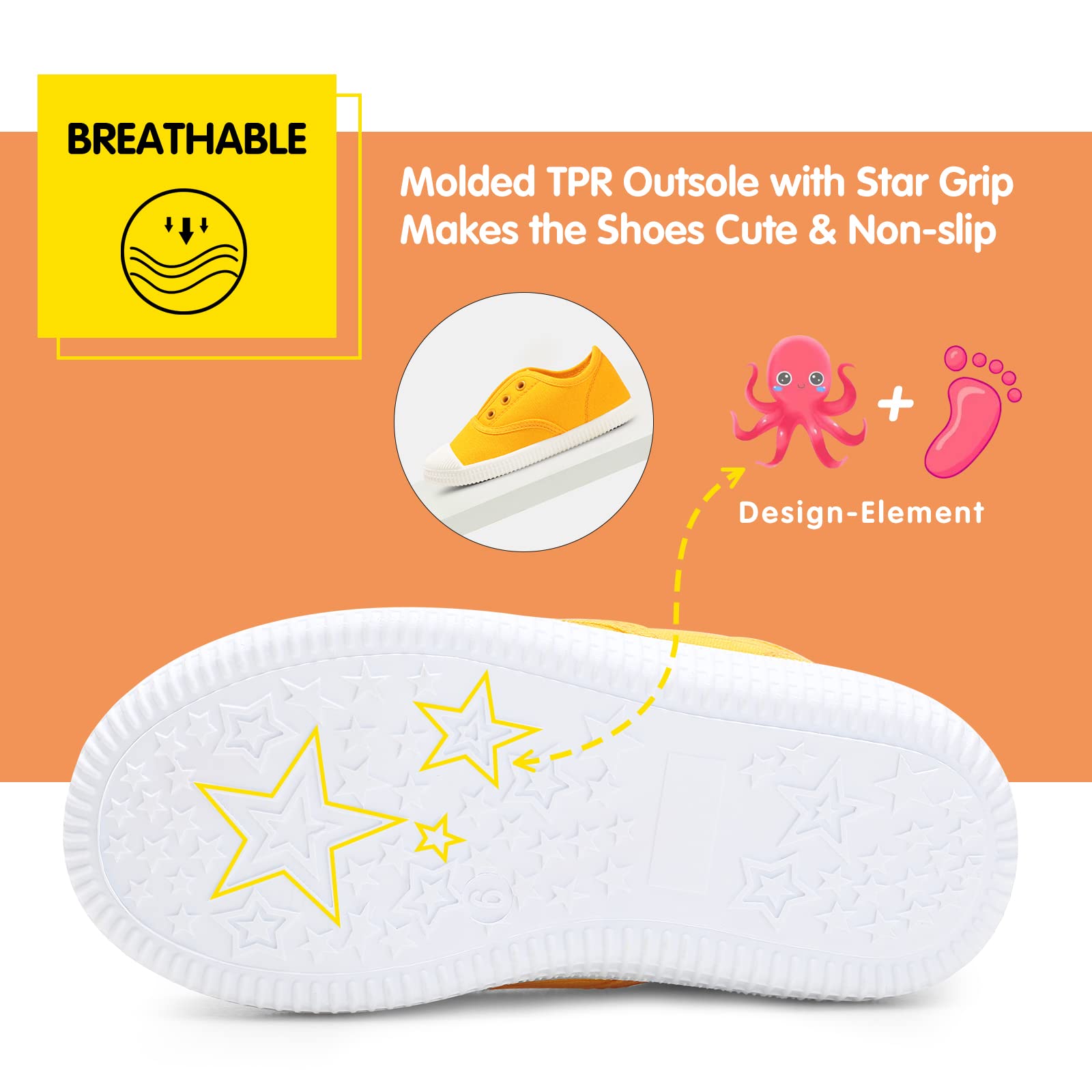 **Toddler Canvas Sneakers for Boys & Girls - Lightweight Slip-On Comfortable Running Shoes for Kids (Toddler/Little Kids/Big Kids) - Perfect for Playground, School & Casual Wear**