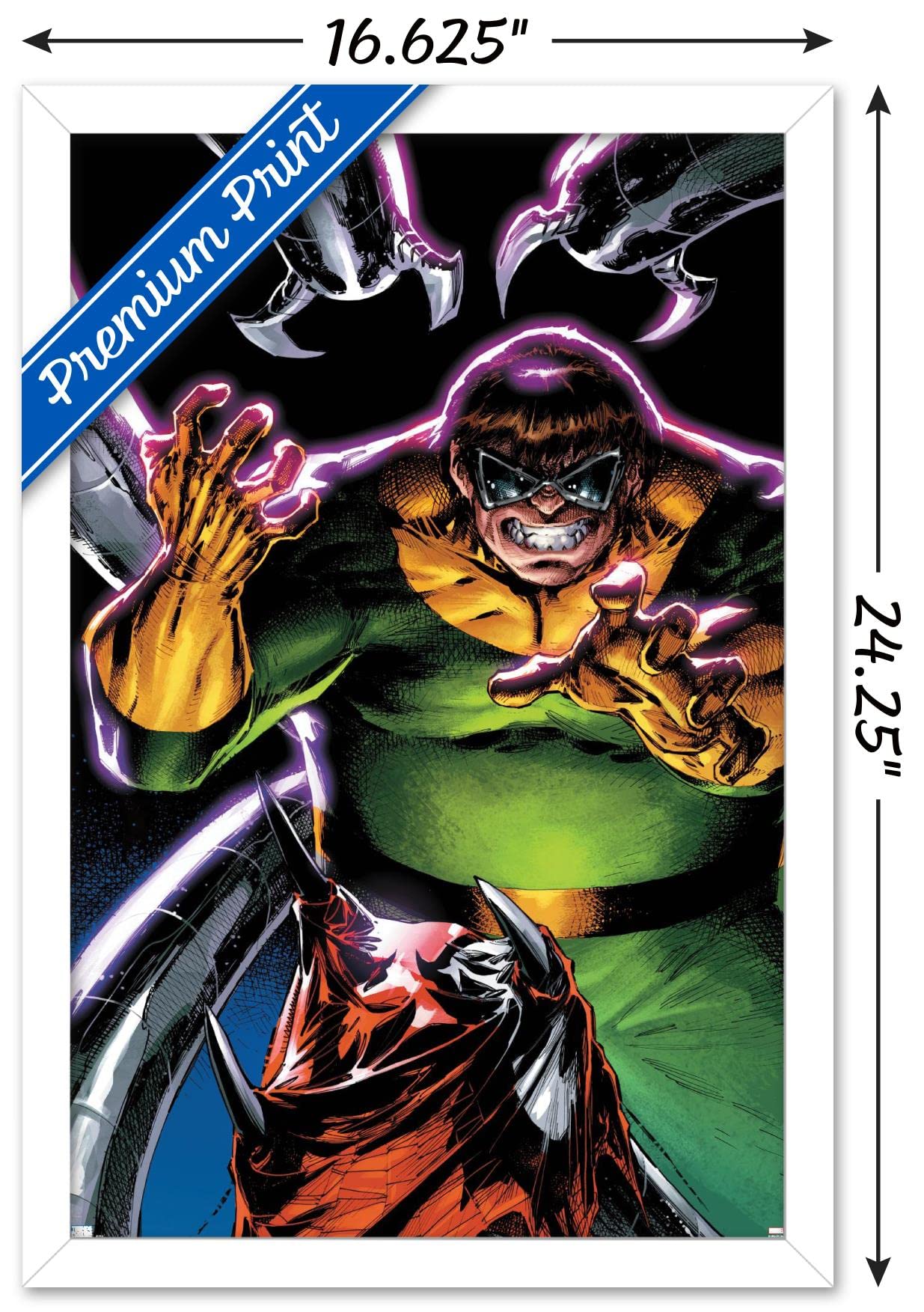 Marvel Comics Doctor Octopus Wall Poster - The Amazing Spider-Man #3 Art Print, 22.4x14.7 Inches White Framed Version | Superhero Decor for Bedroom, Office & Game Room