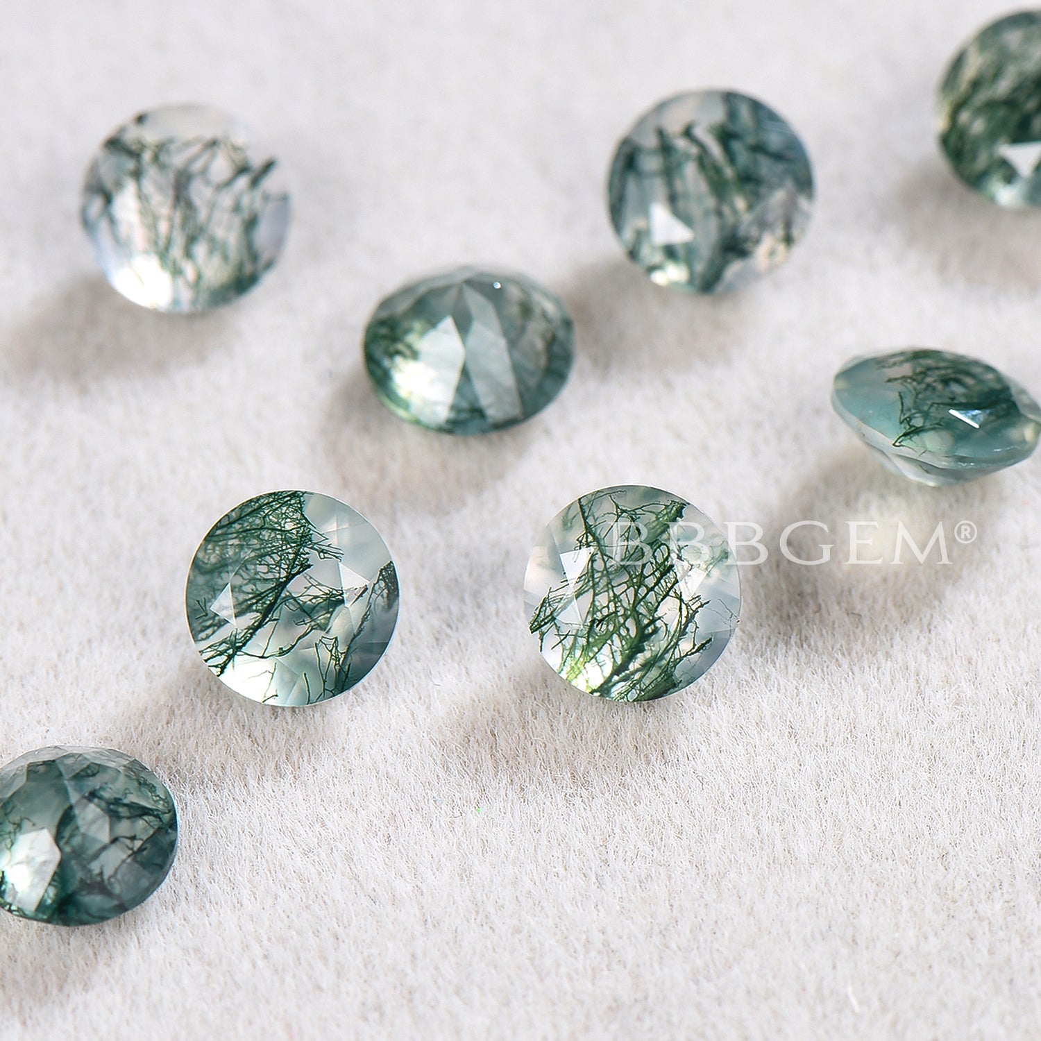 Premium Round Cut Natural Green Moss Agate Gemstone - Wholesale Bulk Lot for Jewelry Making, Healing Crystals & Spiritual Decor | High-Quality Earthy Stone for Necklaces, Rings & Home Decoration