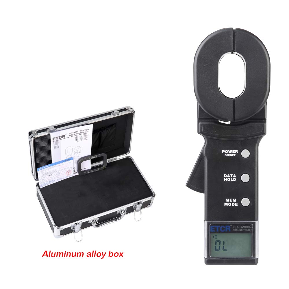 Digital Clamp-On Ground Resistance Tester 0-200Ω - Portable Earth Ground Meter for Soil & Electrical System Testing - Perfect for Electricians, Engineers & DIY Home Projects