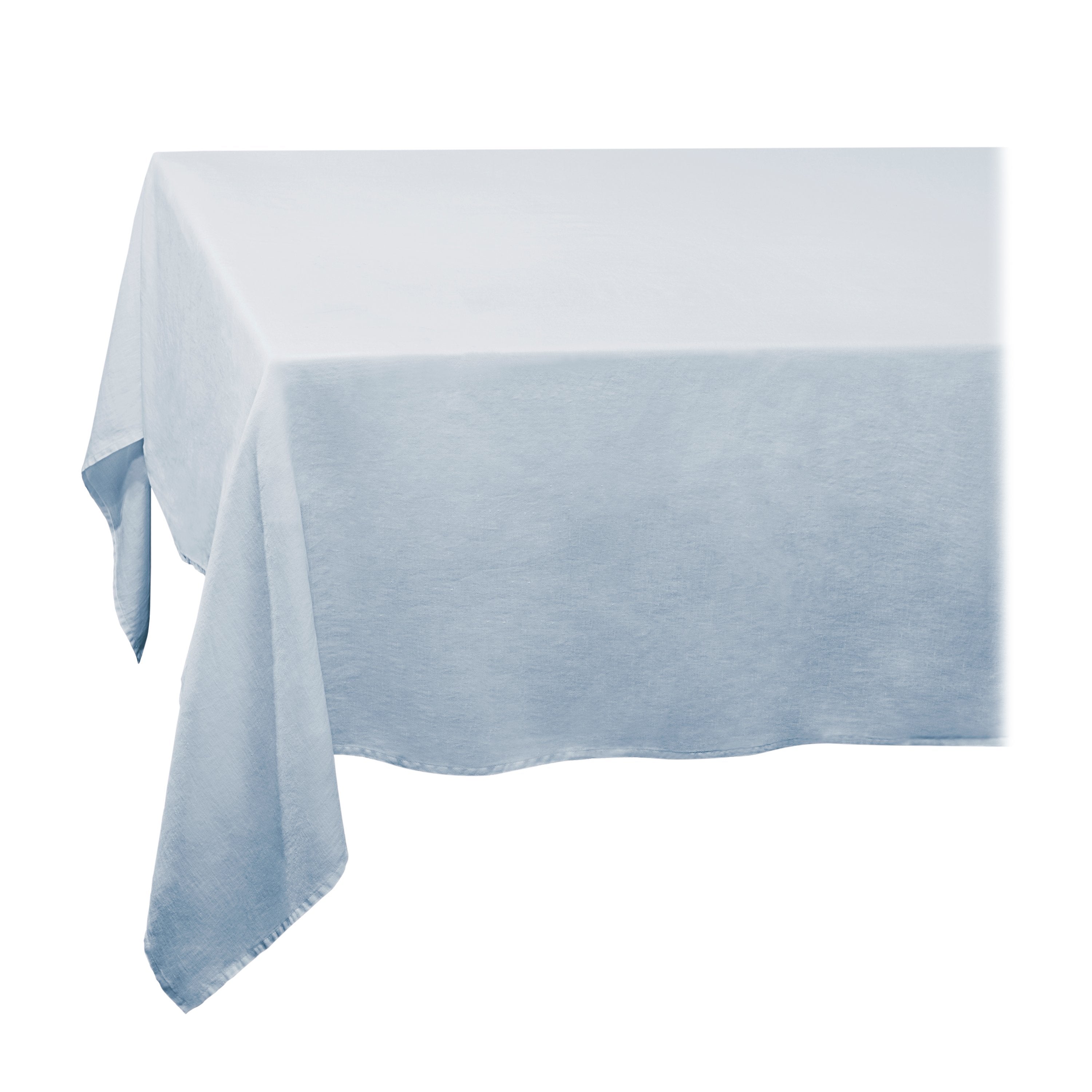 Premium Linen Sateen Tablecloth - Light Blue 70x90 Inches - Wrinkle & Stain Resistant - Elegant Dining Table Cover for Weddings, Parties & Home Decor