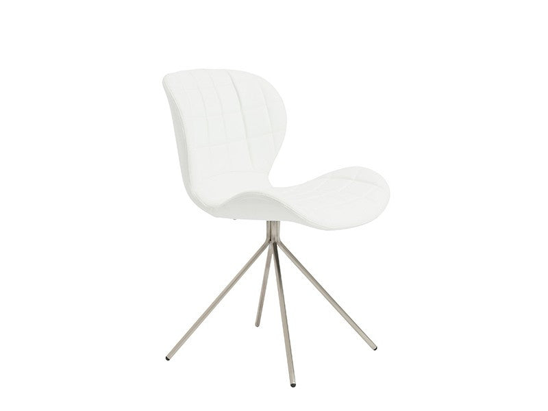 Valene Modern Side Chair with Brushed Stainless Steel Legs - Stylish Dining Room, Kitchen, or Office Accent Chair for Home Decor