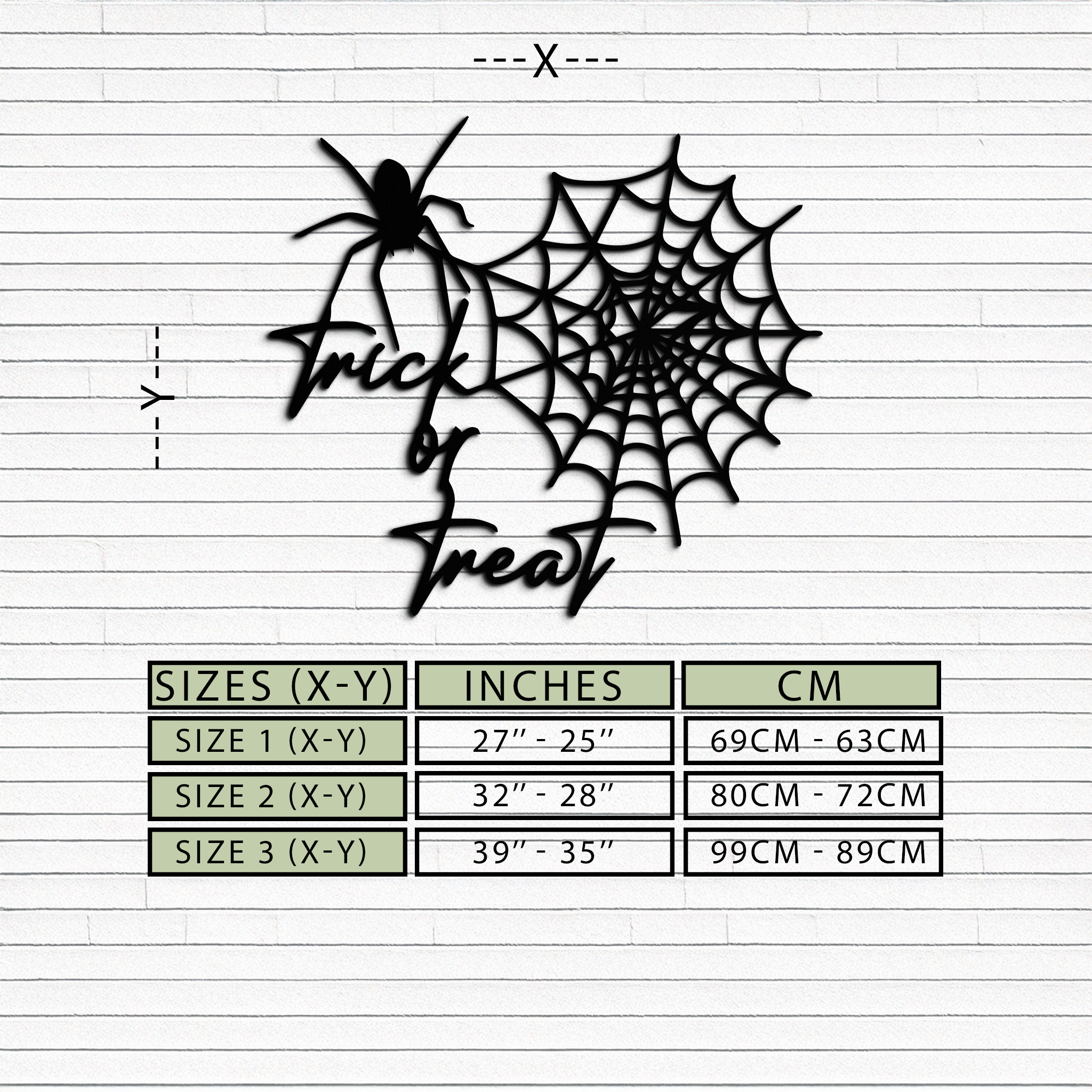 Spider Web Design Halloween Metal Wall Art - Trick or Treat Decor for Home, Outdoor & Party (KAF278)