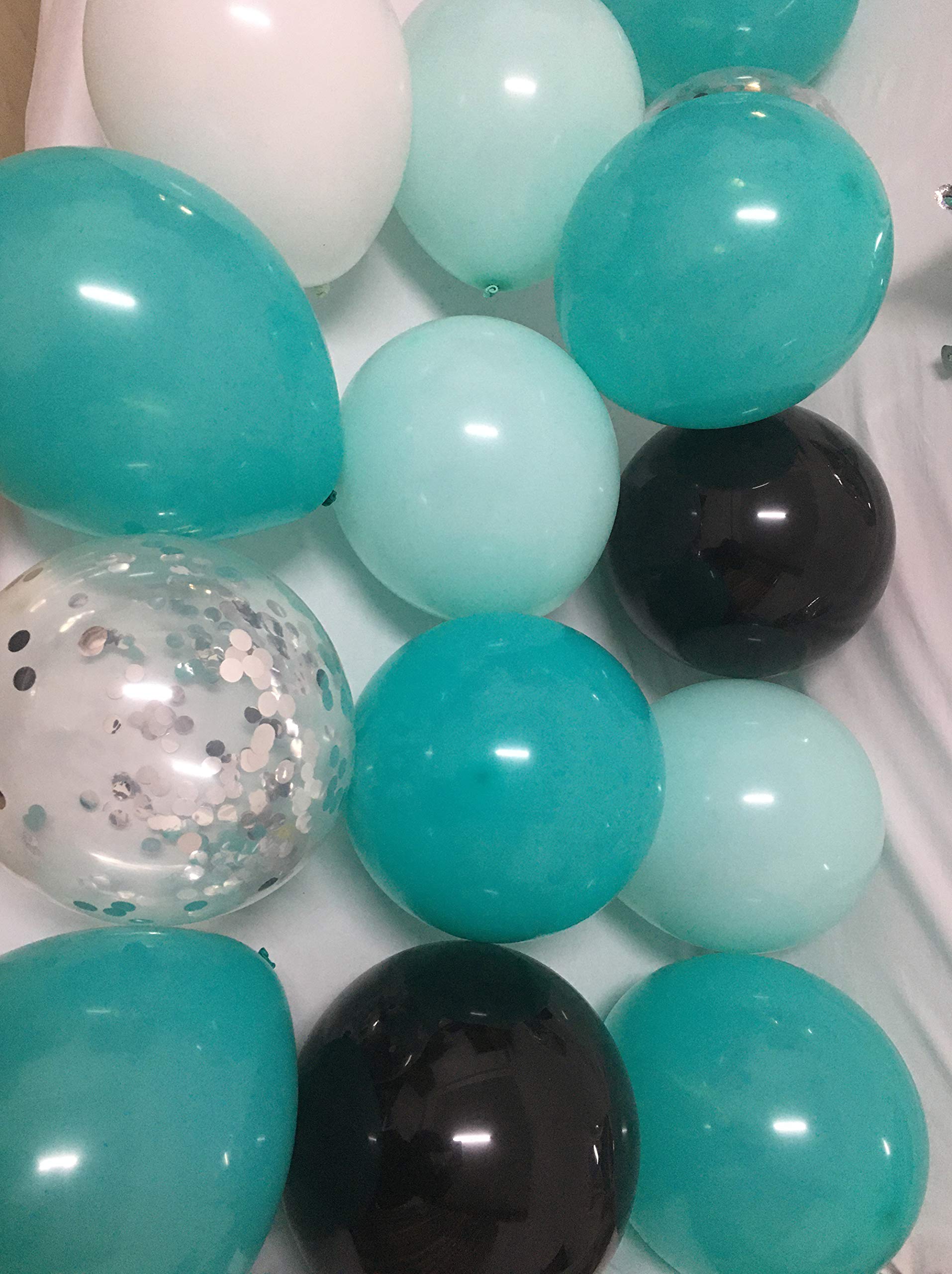 Teal & Silver Birthday Party Decorations - Happy Birthday Balloons for Boys & Girls - B-Day Party Supplies (Teal Silver) - Perfect for Birthday Parties, Baby Showers & Celebrations