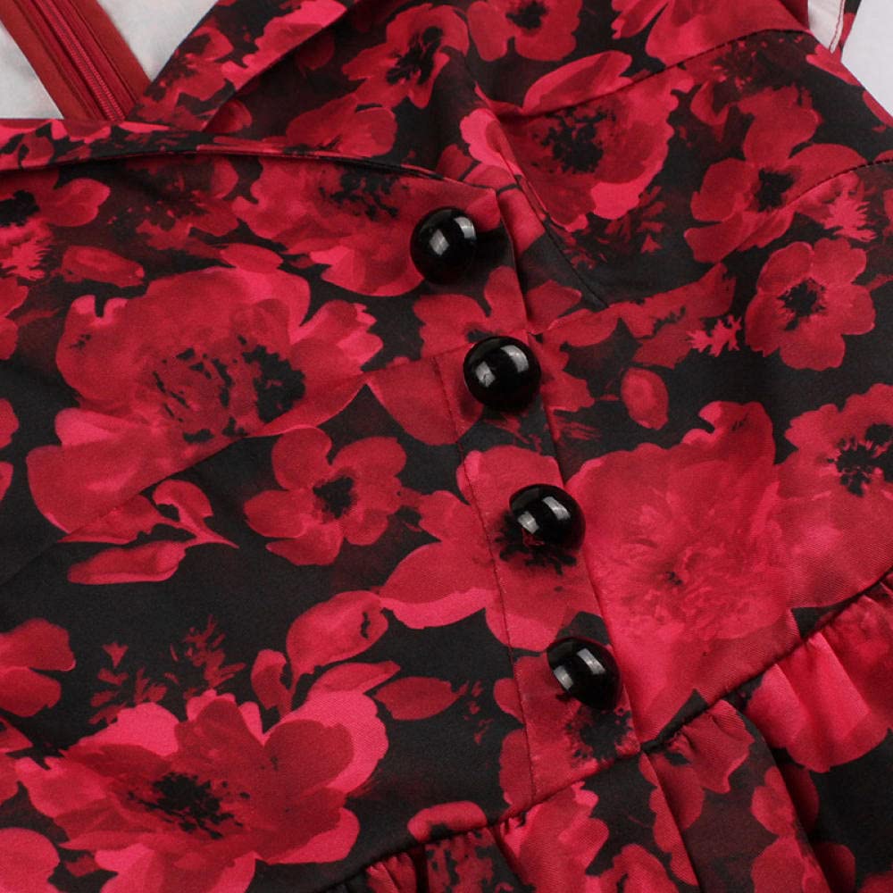 Women's High Waist Wrap Skirt with Floral Print - Retro Pleated Midi Dress for Casual Wear, Office & Date Night