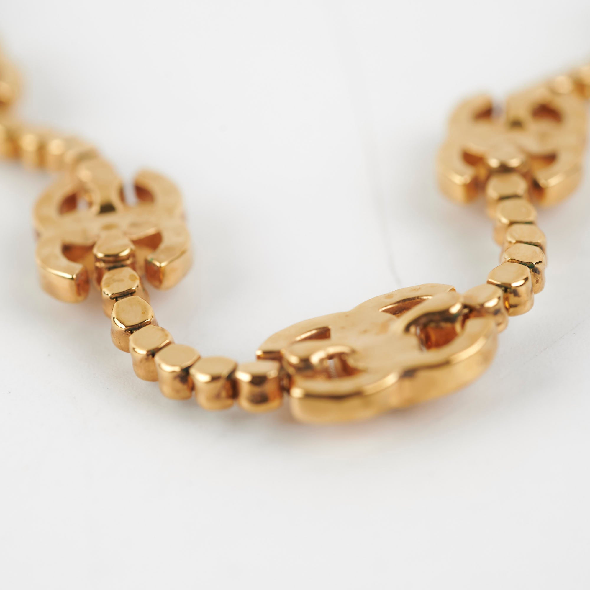 Chanel-Inspired Gold Gem Logo Choker Necklace - Elegant Costume Jewelry for Women - Perfect for Parties, Weddings & Special Occasions
