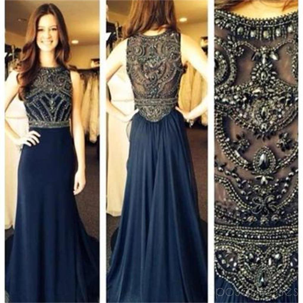 Navy Blue Long Prom Dresses 2024 | Elegant Formal Evening Gown for Homecoming, Ball & Party | PD0006