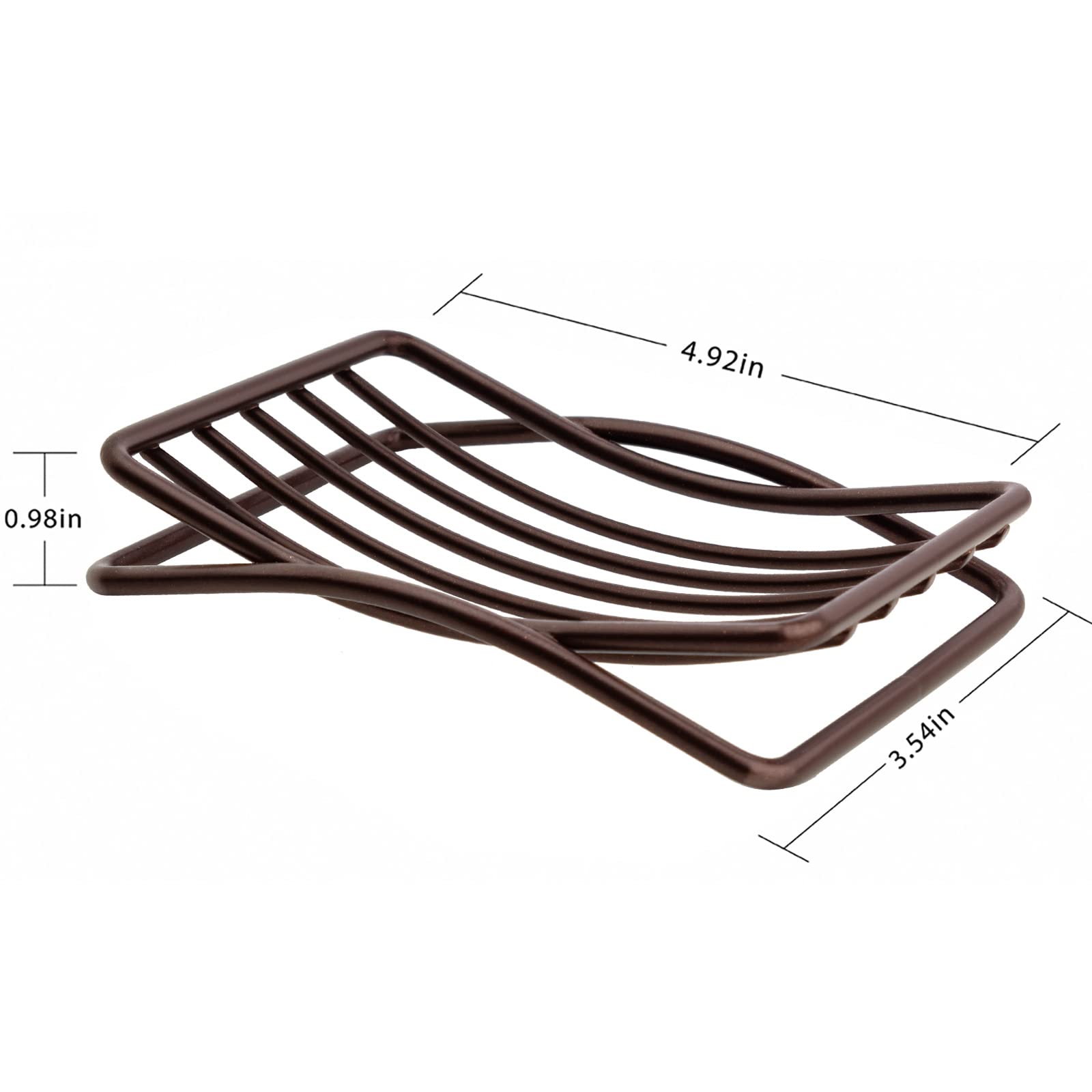 Stainless Steel Soap Dish Holder for Shower, Bathroom & Kitchen - Self Draining Soap Tray with Quick Dry Design - Bronze Bath Accessory for Sink, Bathtub & Countertop Organization