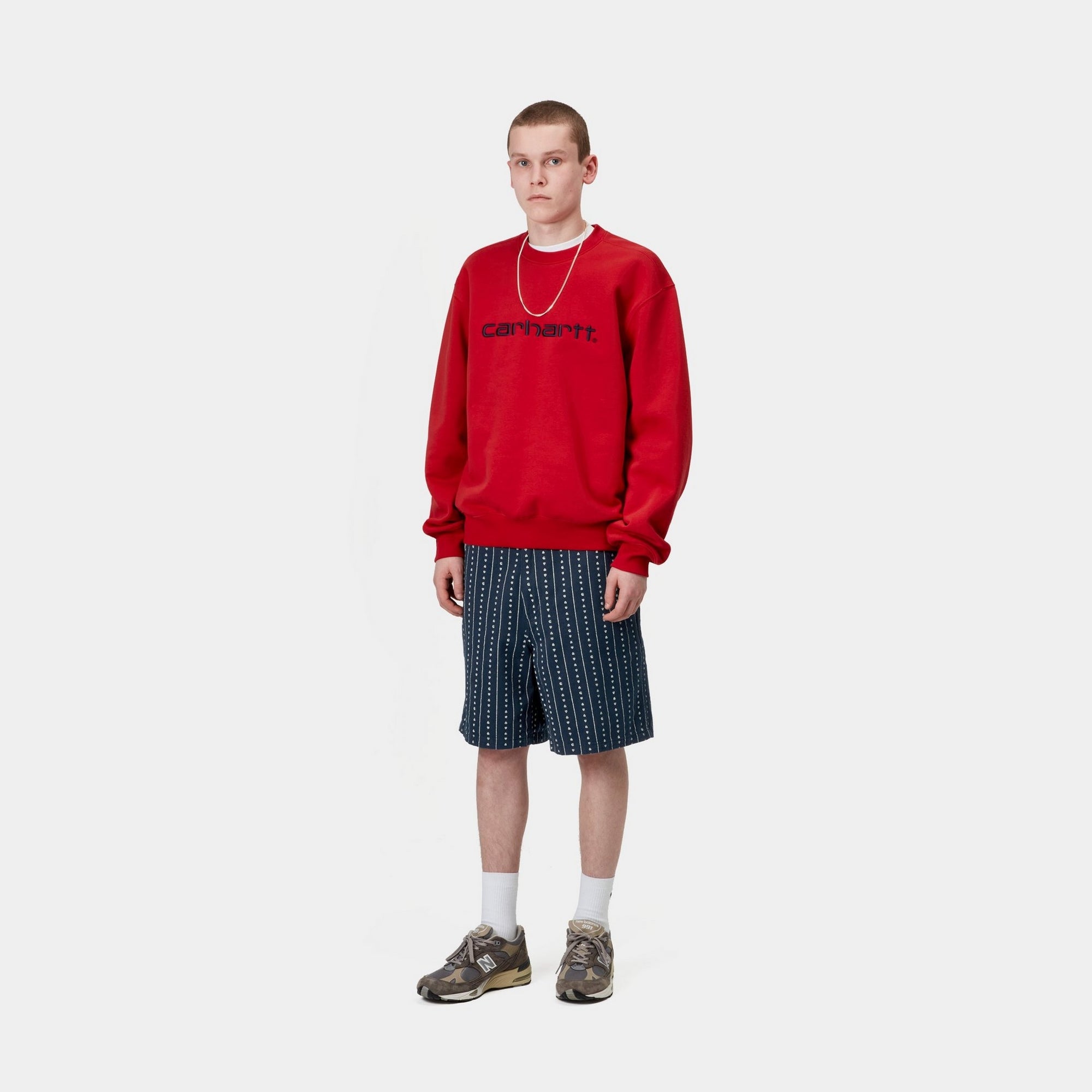 Drewes Shorts for Men - Ink & Natural Heart C Pinstripe Design | Casual Summer Shorts for Beach, Gym & Outdoor Activities