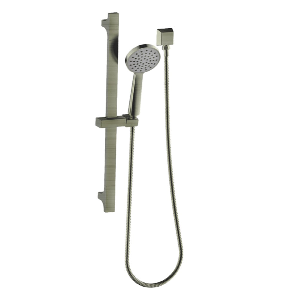 Abey Gareth Ashton Rail Hand Shower - Brushed Nickel Finish - Adjustable Wall Mount Shower Head - Perfect for Bathroom Renovation & Spa-Like Shower Experience