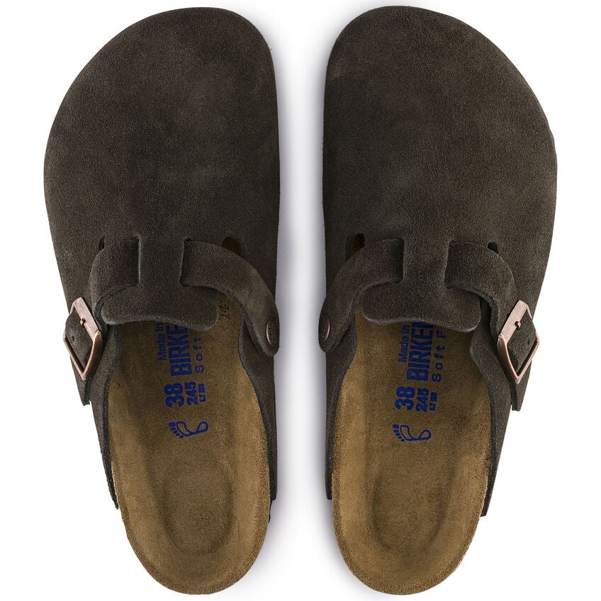 Women's Soft Footbed Suede Leather Clogs - Comfortable Slip-On Shoes for Women (Mocha) | Perfect for Casual Wear, Home, Office & Outdoor Activities