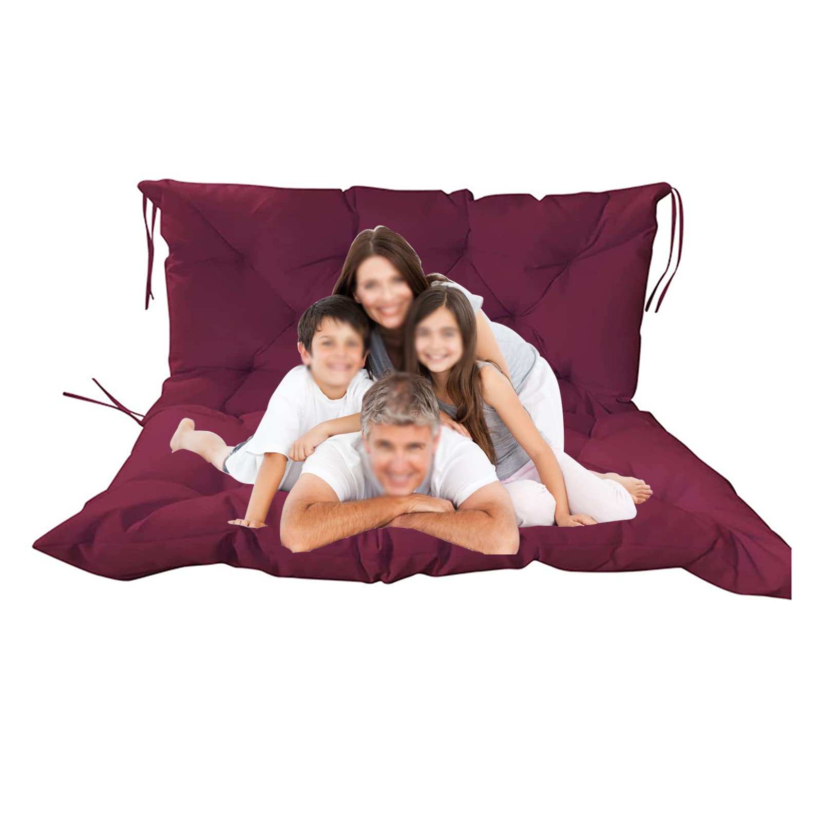 COKUERA Waterproof Outdoor Seat Cushion with Backrest - 47x39x4 Inches Garden Bench Cushion for Patio, Deck, Poolside & Indoor Furniture - Durable Loveseat & Lounge Chair Cushion (120x100x10cm) - Perfect for Picnics, Camping & Backyard Relaxation