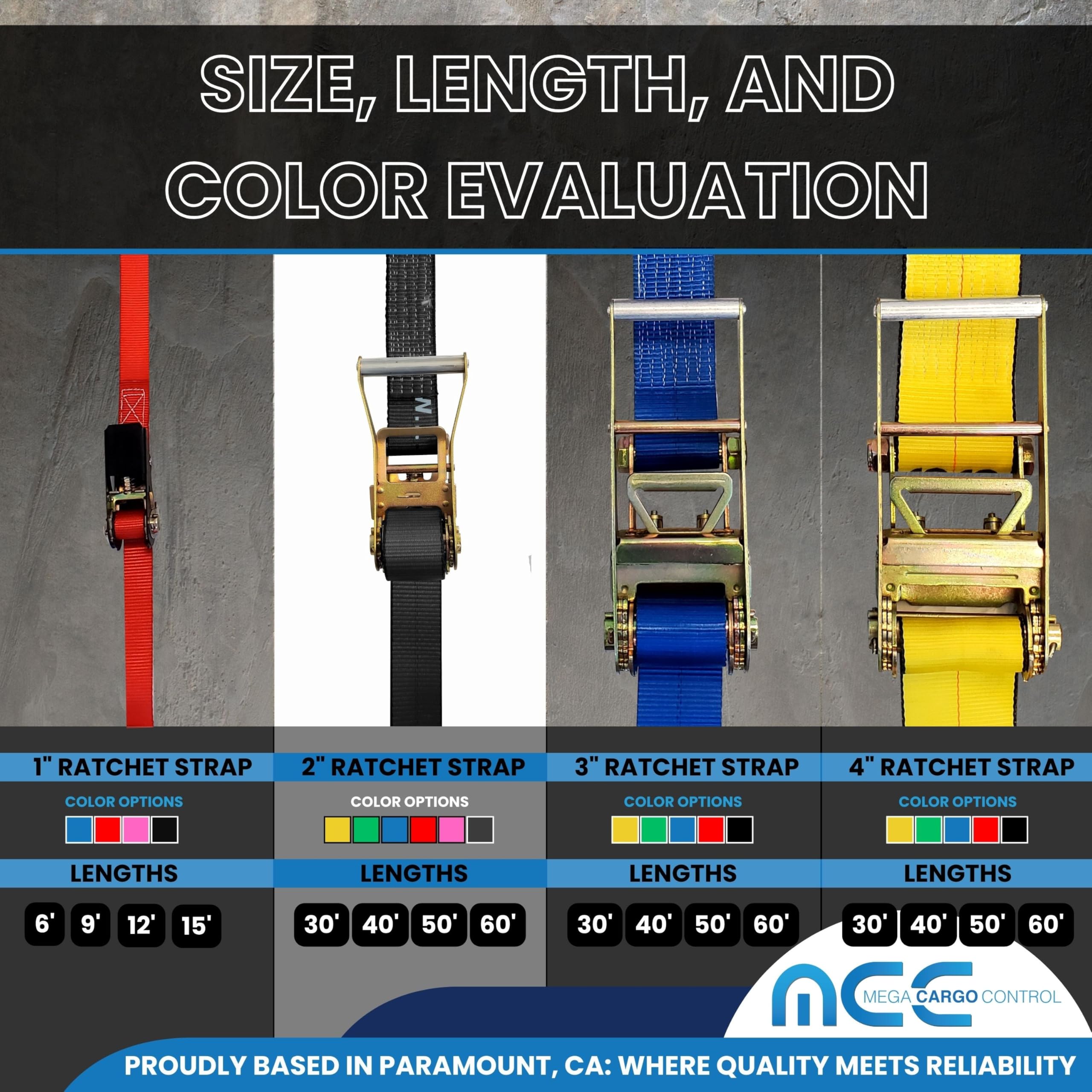 Heavy Duty J Hook Ratchet Straps (6-Pack) - 2 Inch x 30 Foot, 10,000 lbs Break Strength - Secure Tie Down Straps for Flatbed Trailers, Trucks & Cargo - Perfect for Transporting Furniture, Motorcycles & Heavy Equipment