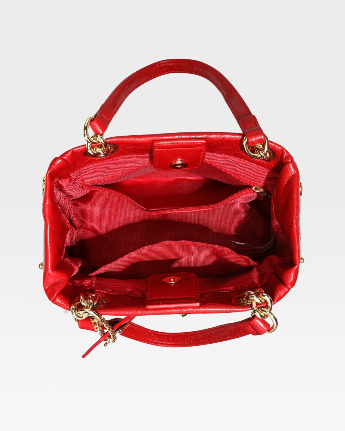 Premium Red Leather Mini Tote Bag for Women - Stylish Crossbody Handbag for Work, Travel & Everyday Use