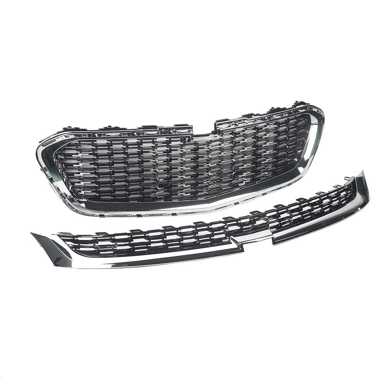 2014-2015 Chevrolet Malibu Front Upper & Center Grill Bumper Grille Replacement - Compatible with GM1200682C & GM1200675C - Durable US Built Car Accessory for Enhanced Vehicle Appearance & Protection