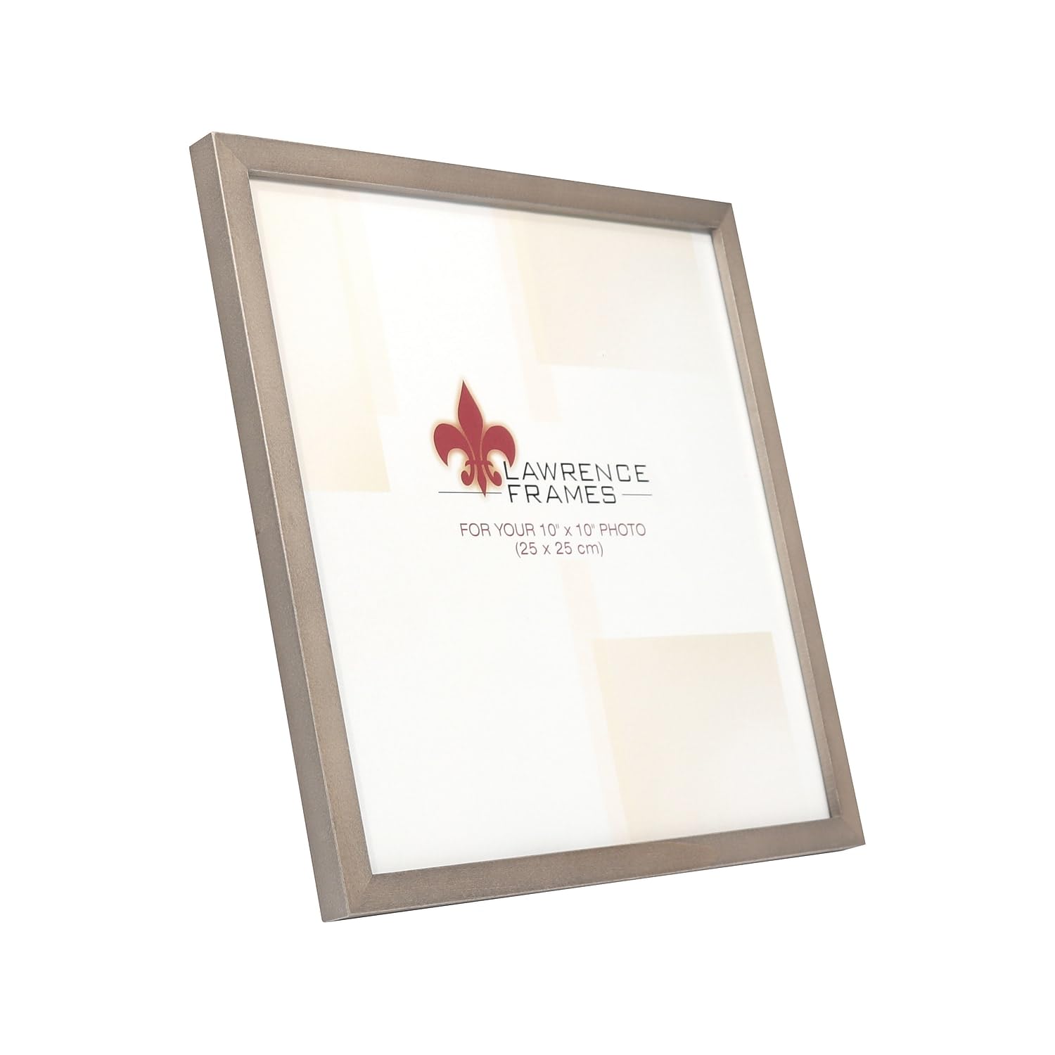 Lawrence Frames Studio 10x10 Inch Gray Wood Picture Frame - Premium Solid Wood Photo Frame for Wall Display, Home Decor, Office Art, and Gift Giving