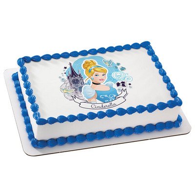 Disney Cinderella Edible Cake Topper for 8 Inch Round Cakes - Perfect for Birthday Parties, Baby Showers & Wedding Celebrations